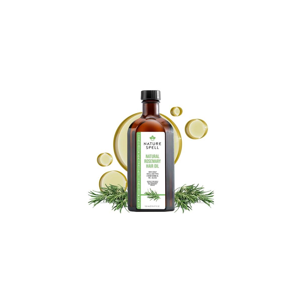 Nature Spell Rosemary Oil For Hair Growth, Pre-Diluted Hair & Scalp Oil Nourishes Dry, Damaged Hair, For Women & Men, 5.07 Fl Oz