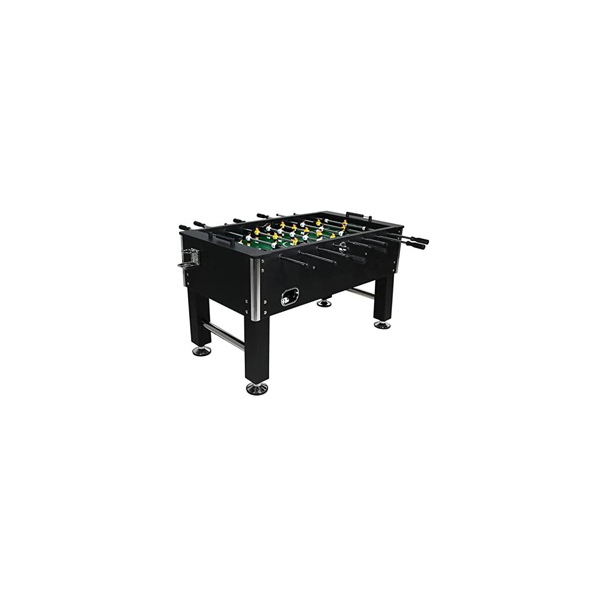Sunnydaze 55-Inch Foosball Table Adult Size - Soccer Table with Chrome Plated Steel Rods - 2 Drink Holders - 4 Leg Levelers