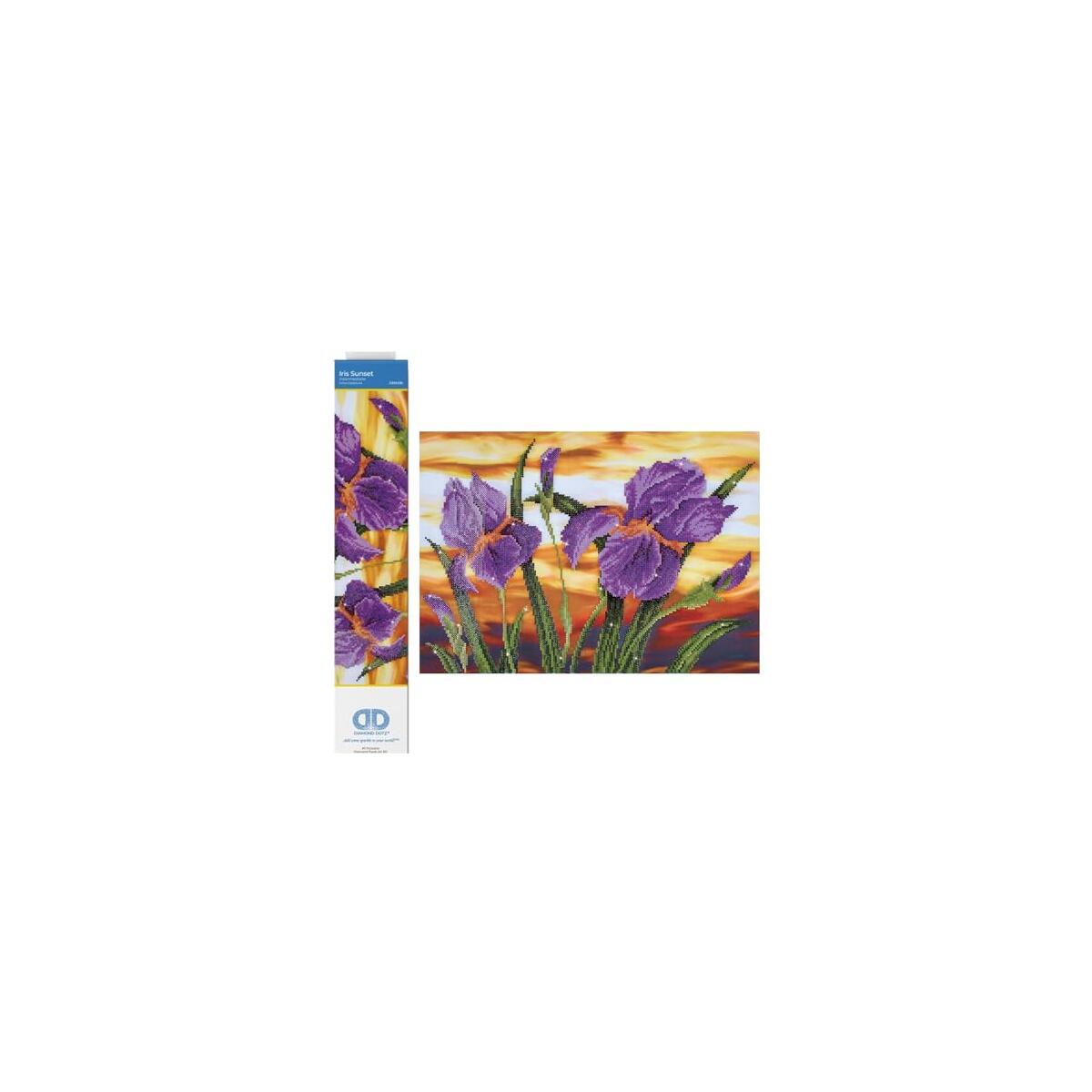 DIAMOND DOTZ Iris Sunset Flowers Diamond Painting Kits for Adults - Diamond Art Kits a Relaxing Creative Craft Kit with Dotz Gems 14.6"x20.5"