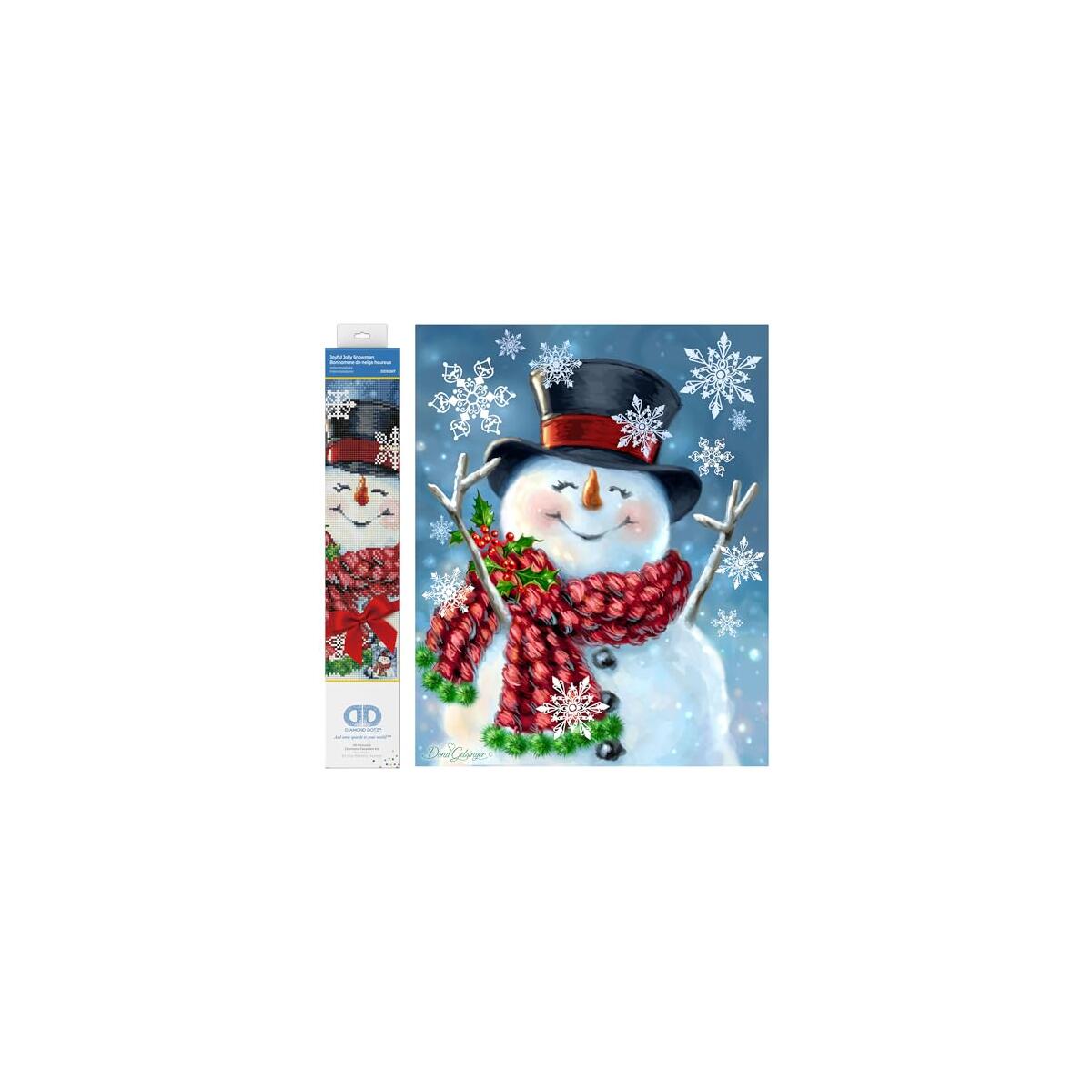 DIAMOND DOTZ Joyful Jolly Snowman Diamond Painting Kits for Adults - Diamond Art Kits a Relaxing Creative Craft Kit with Dotz Gems 18x14