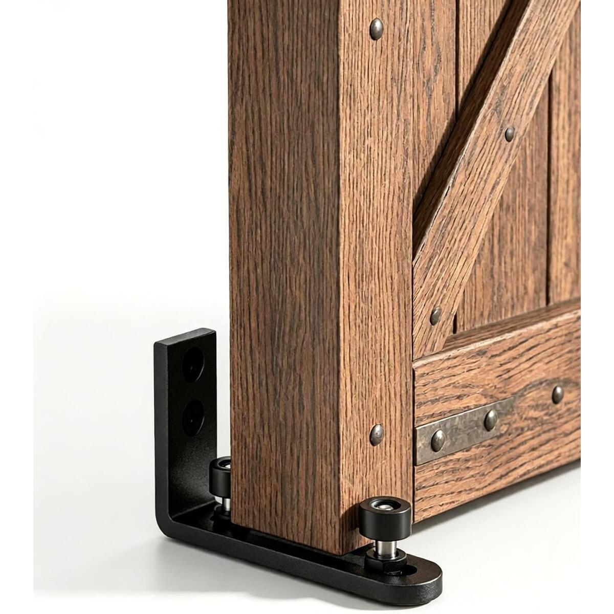 Barn Door Floor Guide with Double Wheel Roller