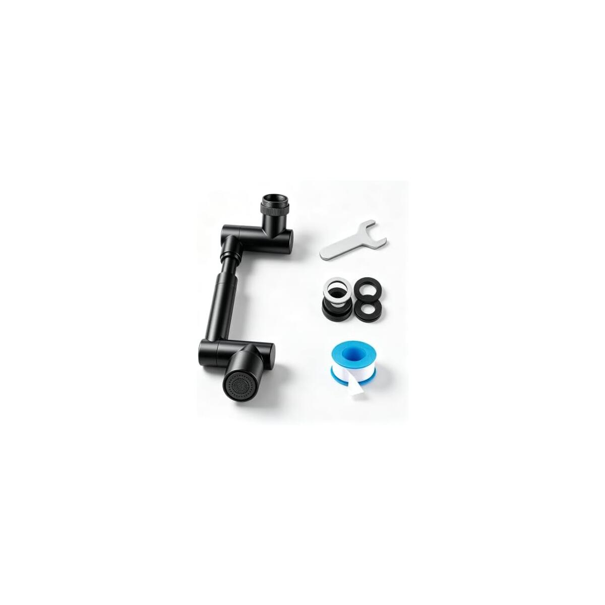 2-Mode 1440&deg; Rotatable Faucet Extender Mechanical Arm, 22mm/24mm | Retractable 12-17.5cm, 2-Mode Anti-Splash, 1440&deg; Rotation Range, Corrosion-Resistant Metal, Universal Tap Fit