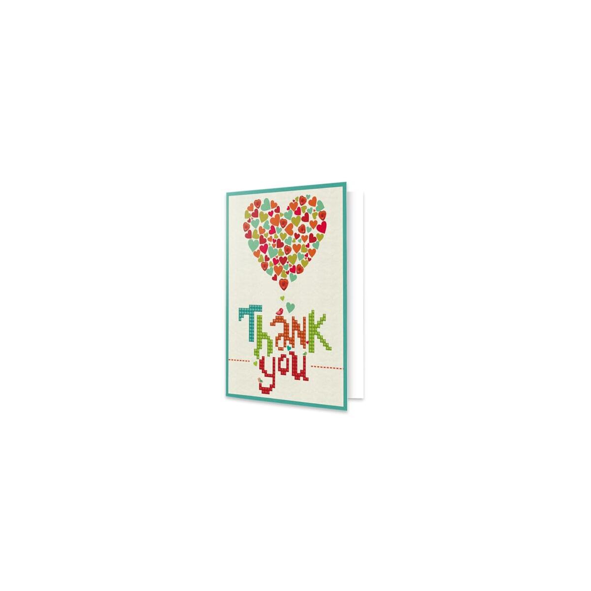 DIAMOND DOTZ Thank You Heart Diamond Art Cards, Handmade Diamond Painting Cards Kit, Handmade Greeting Cards Kits for Thank You Notes and Special Occasions