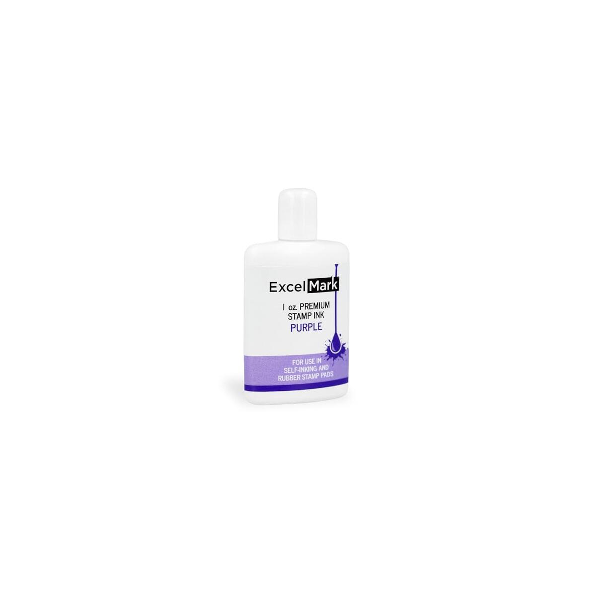 ExcelMark Premium Self-Inking Stamp Refill Ink - 1 oz. (Purple)