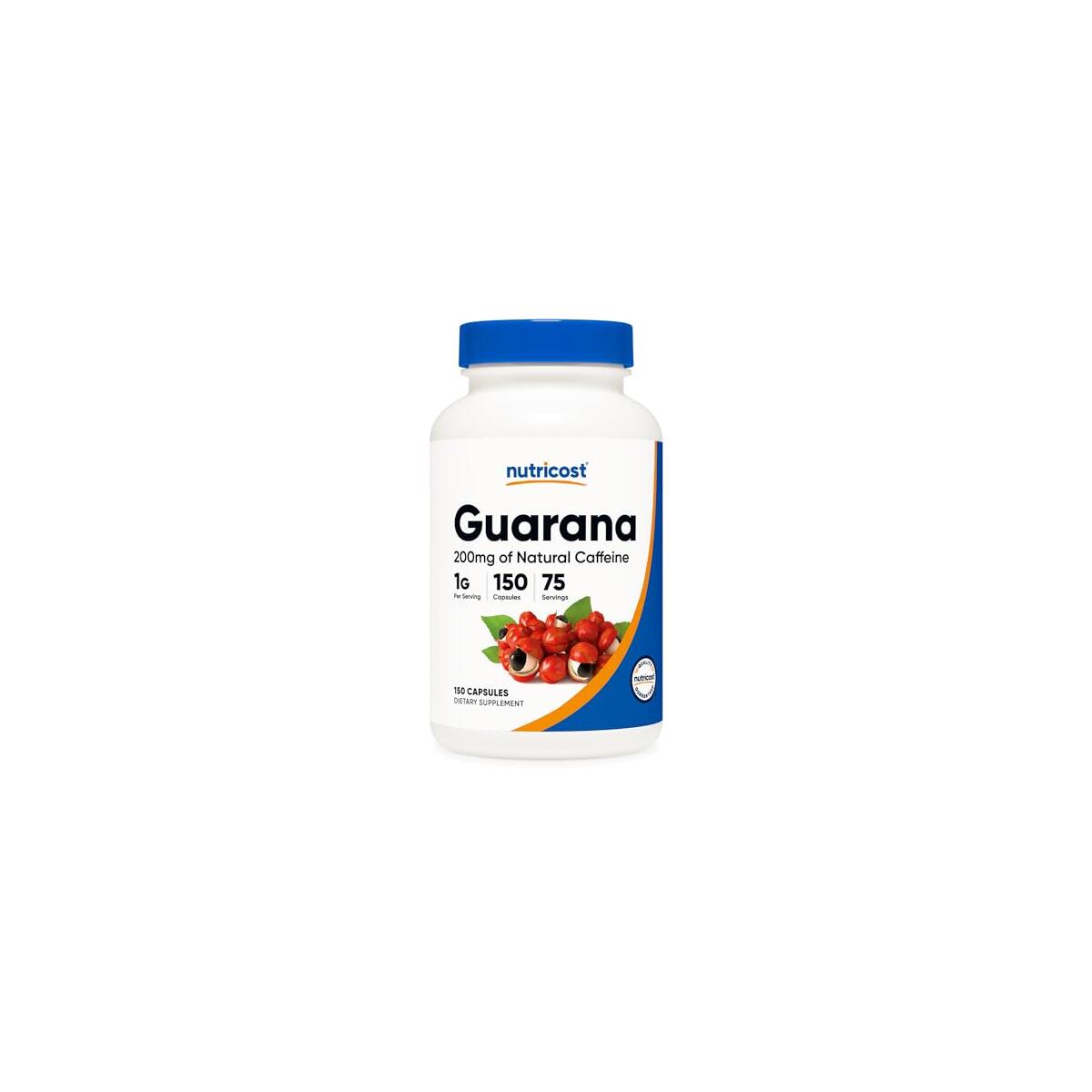 Nutricost Guarana 1000mg Serving, 150 Vegetarian Capsules - Natural Herbal Brazilian Caffeine Energizer Supplement