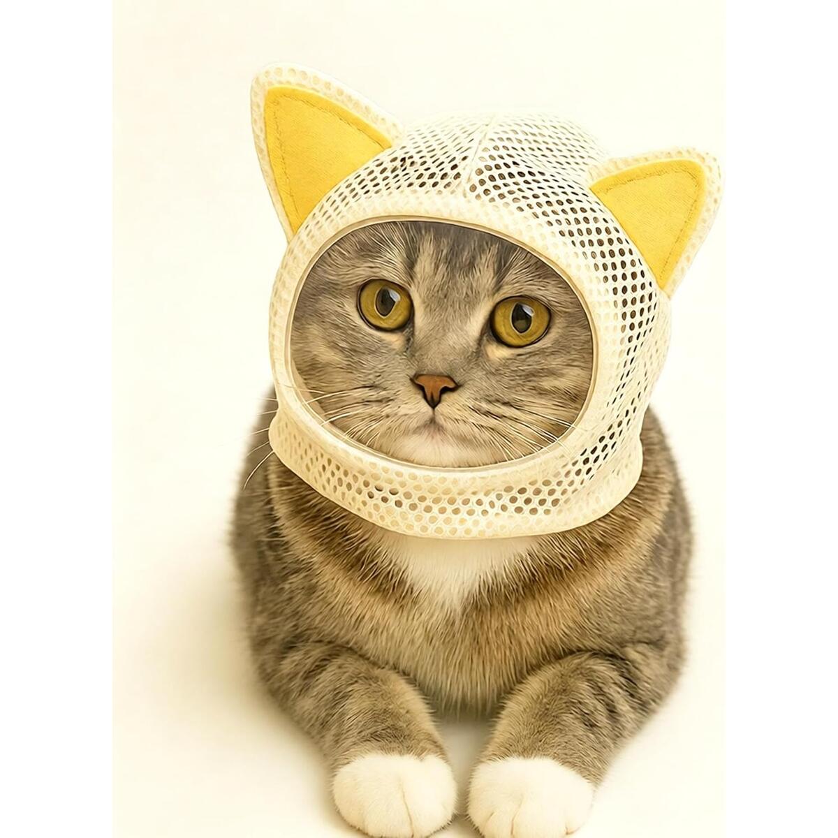 Cat Grooming Muzzle with Breathable Mesh & Clear Window