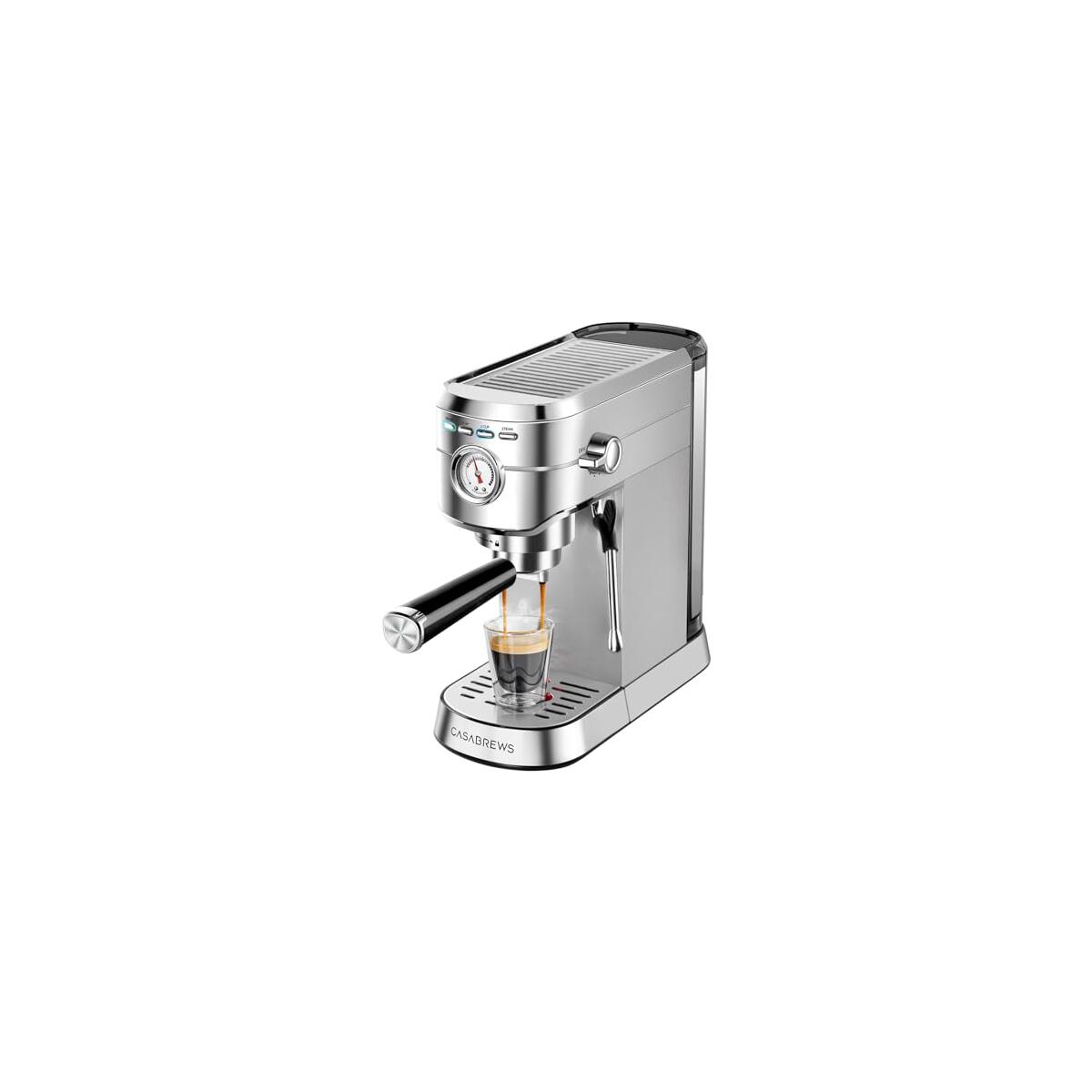 CASABREWS CM5418 Espresso Machine 20 Bar, Compact Espresso Maker with Steam Milk Frother, Stainless Steel Coffee Machine with 34oz Removable Water Tank for Cappuccino, Gift for Women or Men, Silver