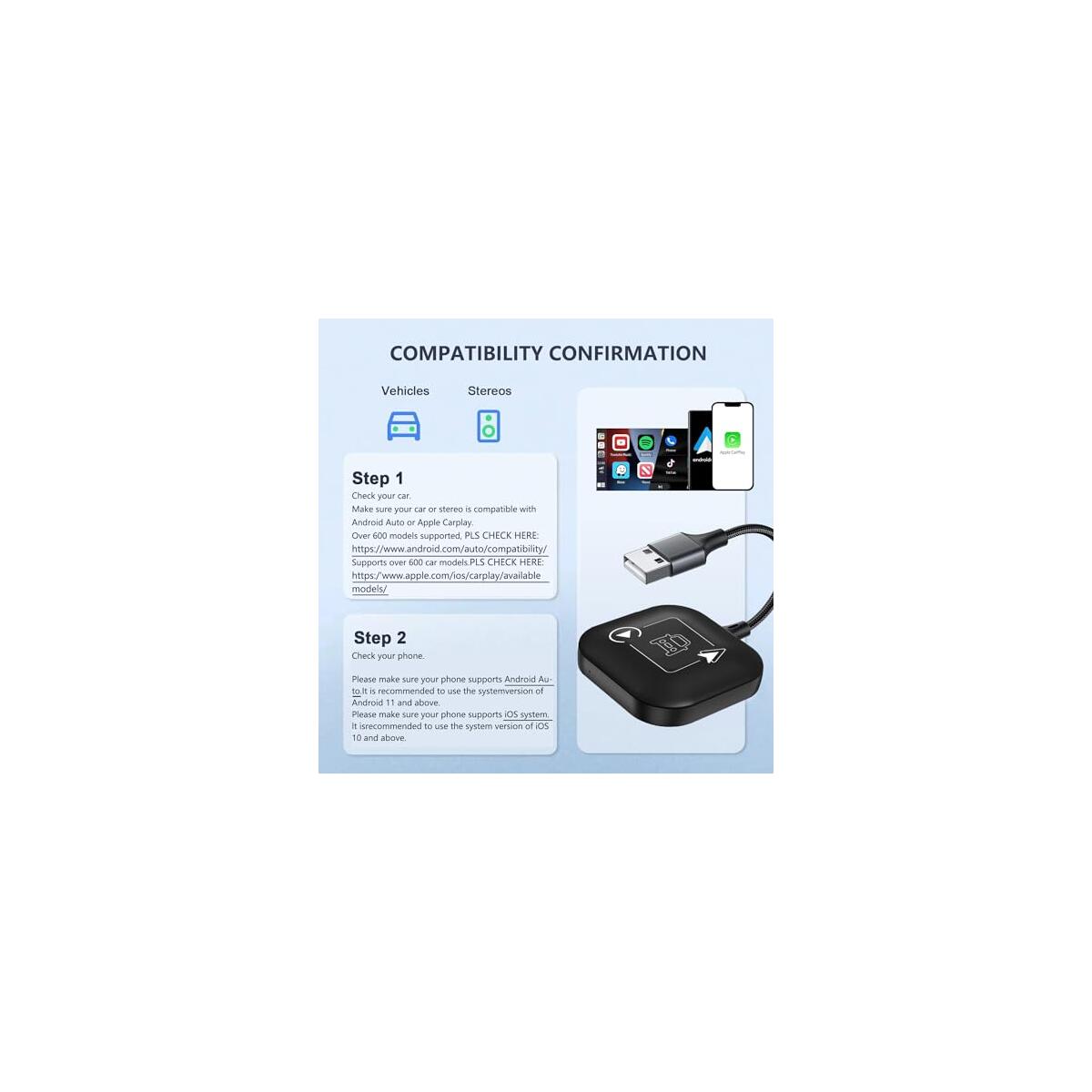Wireless Carplay Android Auto Car Adapter 2 In 1 1 Coupon - RebateKey