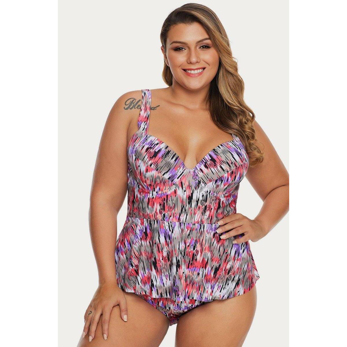 Mirage Print Peplum Tankini Coupons - RebateKey