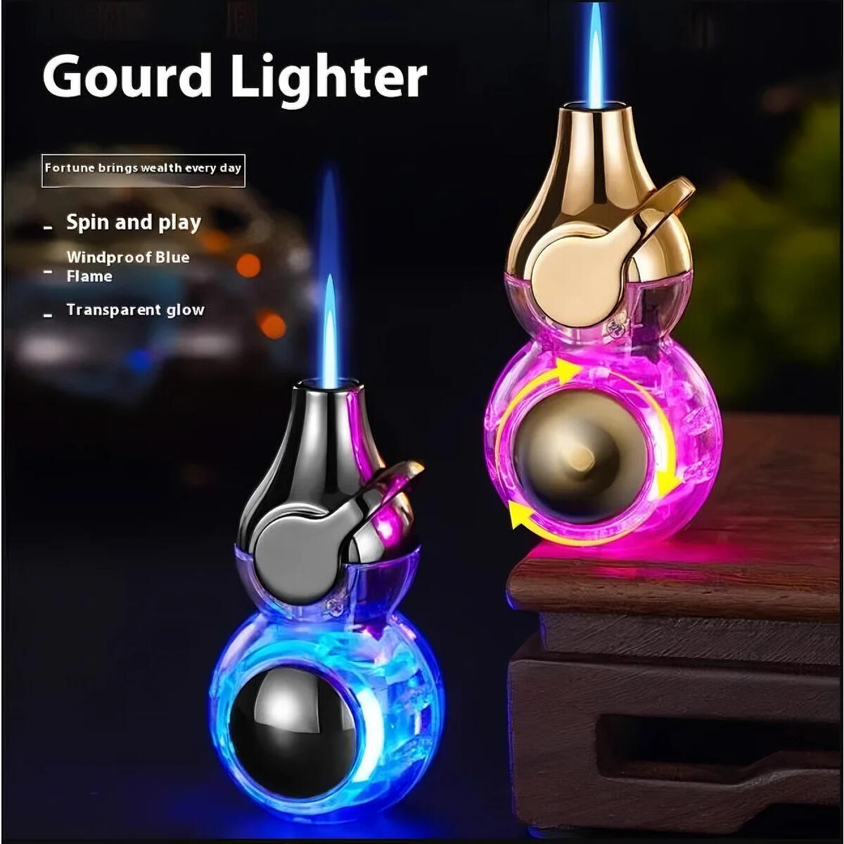 Rocker Arm Rotating Black Myth Peripheral Gourd Torch Lighter Windproof