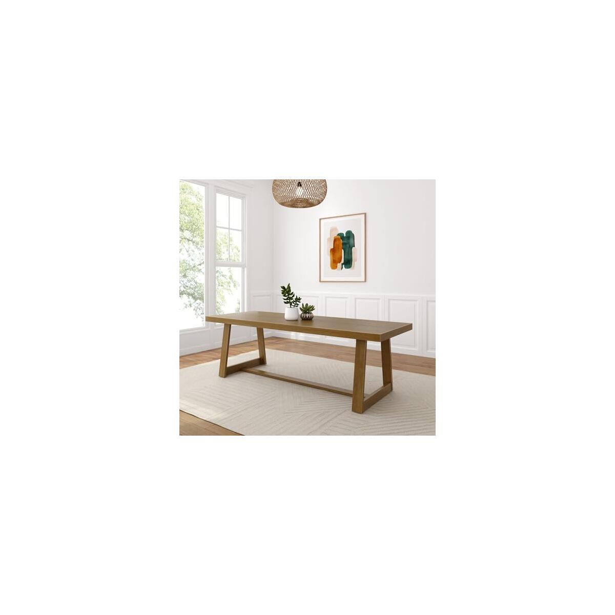 Plank+Beam Classic Rectangular Dining Room Table (94in / 2380mm), Pecan Wirebrush
