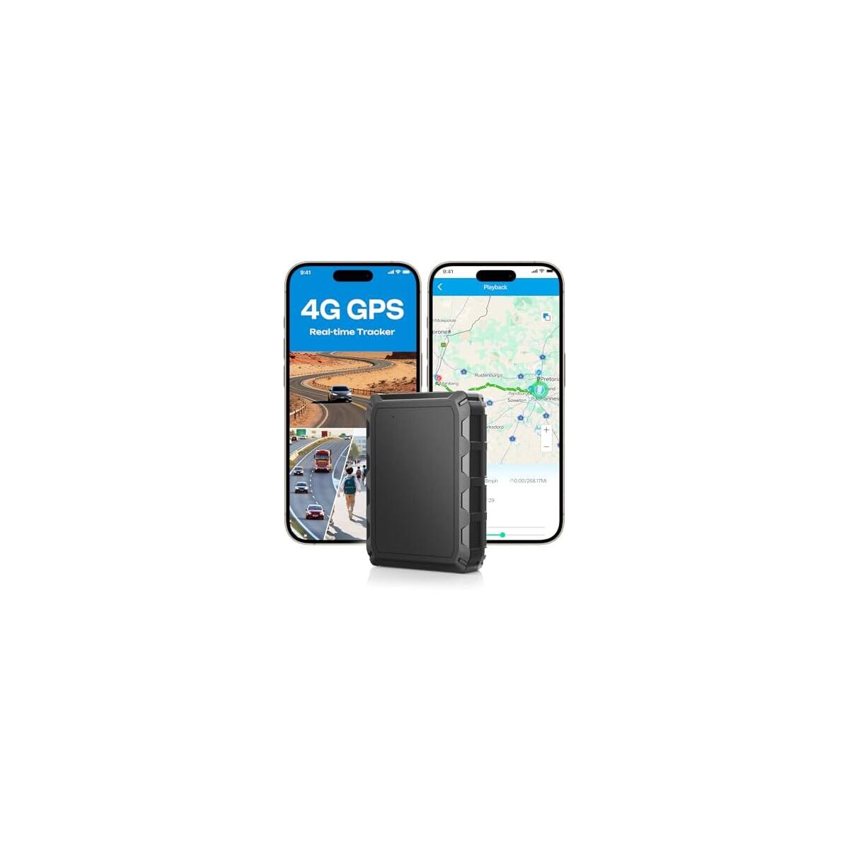 CXK GPS Tracker for Vehicles, 6-Month Battery Life 4G Global Tracker Device for Vehicles with Real Time Alert Strong Magnet, IP65 Waterproof Car Tracker 180-Day Location History Subscription Needed