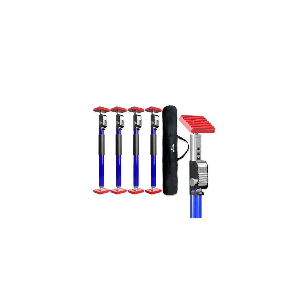 3-H Cabinet Jacks for Installing Cabinets 4 Pack, Thickened All-Steel Adjustable Support Pole, Extend 15.7-27.5 Inch, 165 lbs Capacity, Heavy-Duty Third Hand Tool with Self-Locking Spring Ratchet,Blue