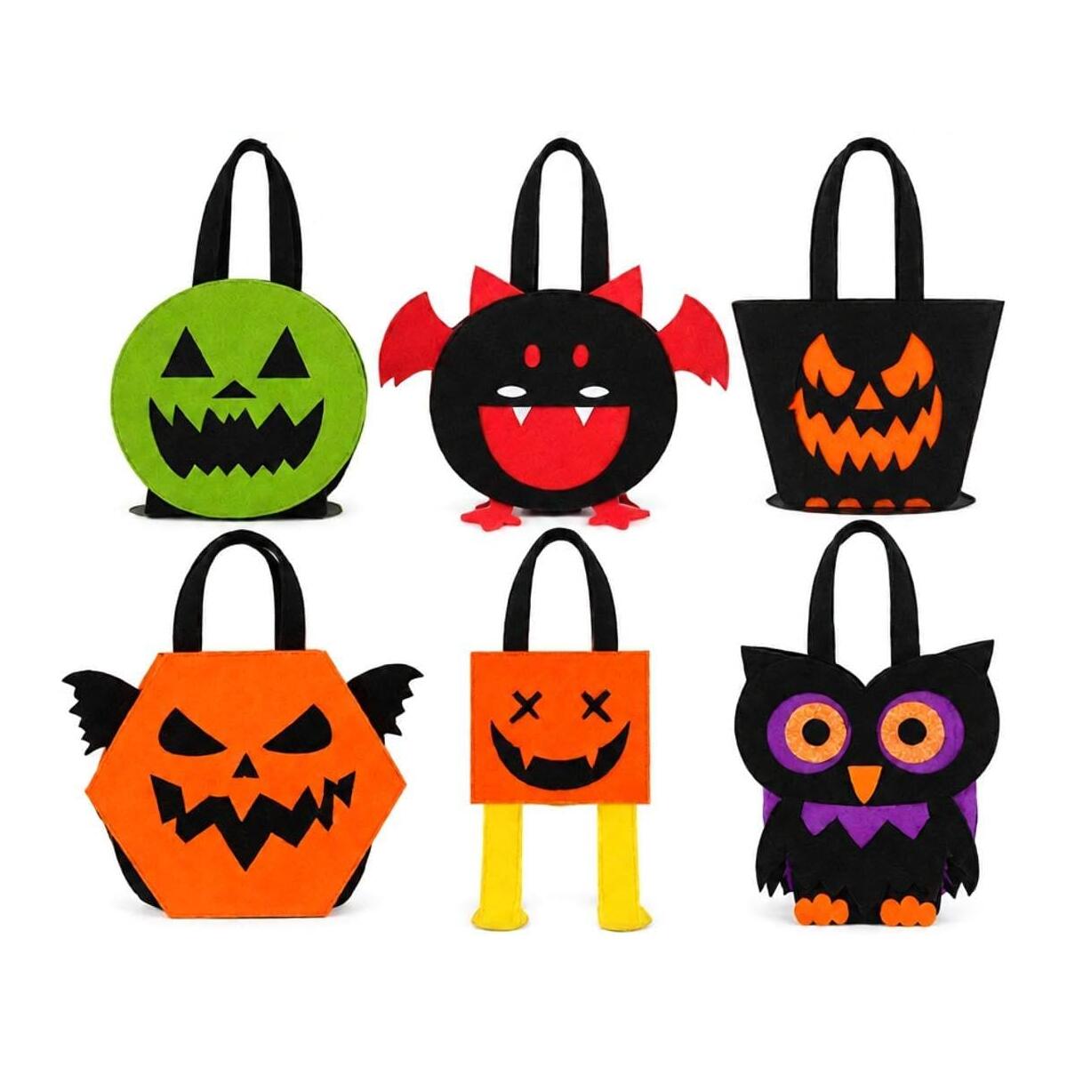 6 Pcs Halloween Felt Treat Bags for Kids