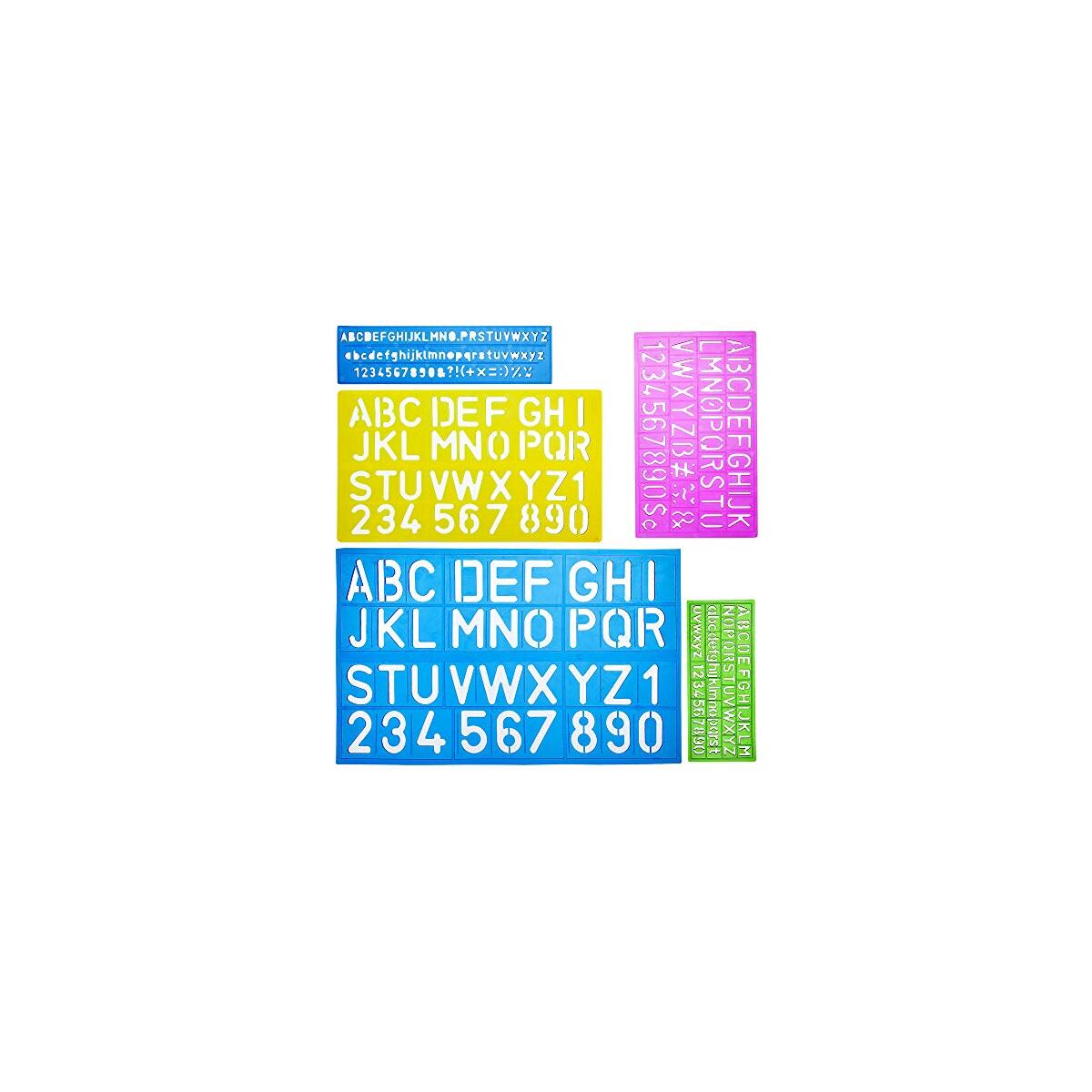 Mr. Pen Letters and Numbers Alphabet Templates, Letter Stencils, Pack of 5