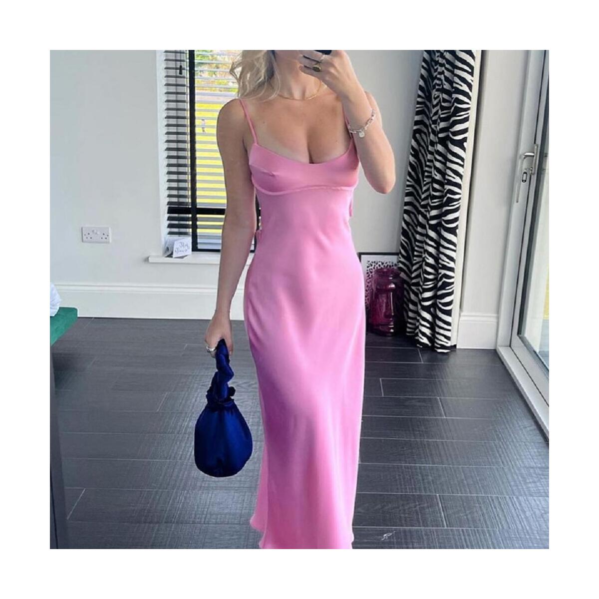 Women Camis Satin Long Dresses Elegant Sleeveless Slip Holiday Party Dresses Sexy Casual Backless Summer Dresses