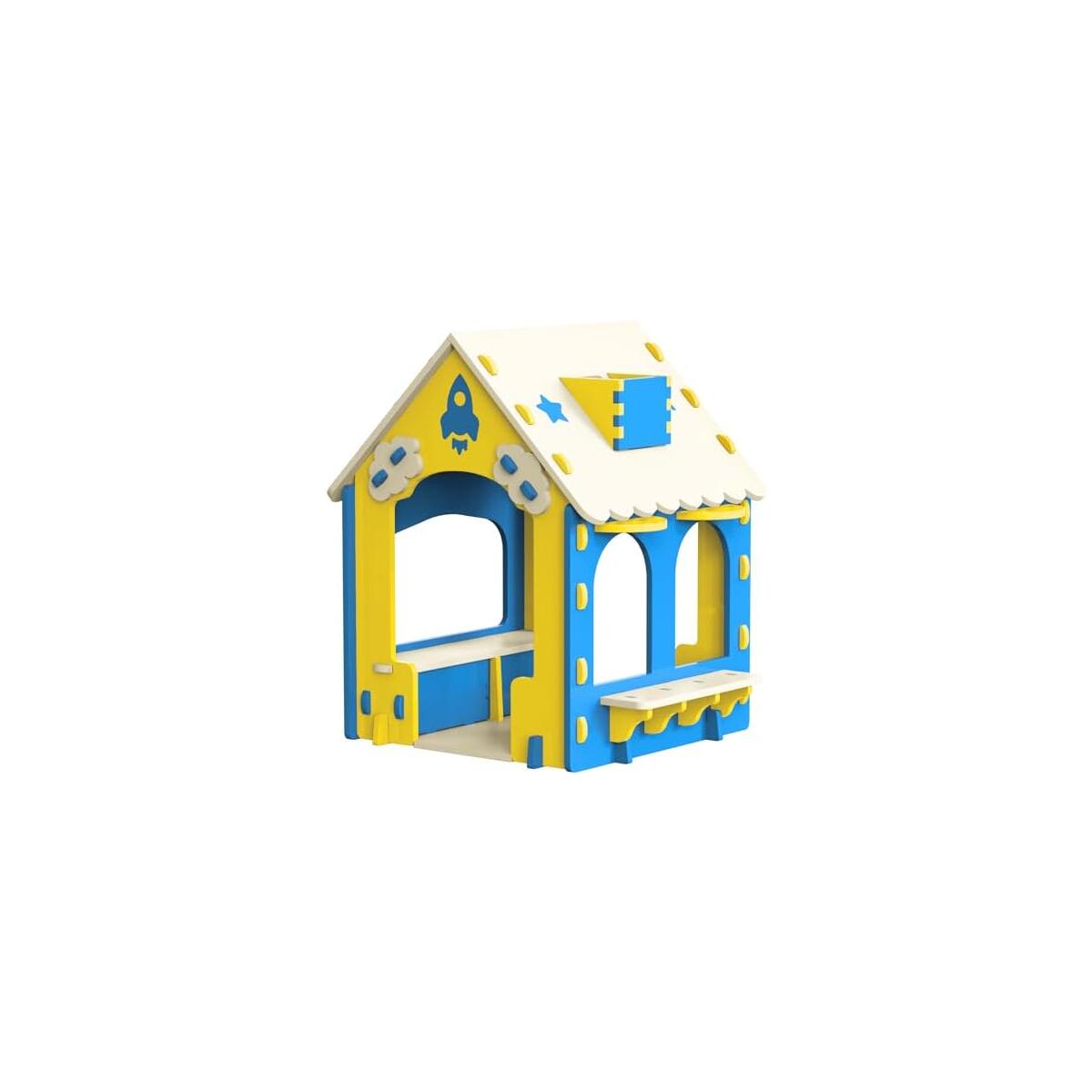 Kids Playhouse,EVA Material Playhouse Cottage for Kids Ages 2-6,Indoor & Outdoor Playhouse for Backyard Toddler DIY Room, Creative Toys for Boy Girl Birthday Christmas,Blue