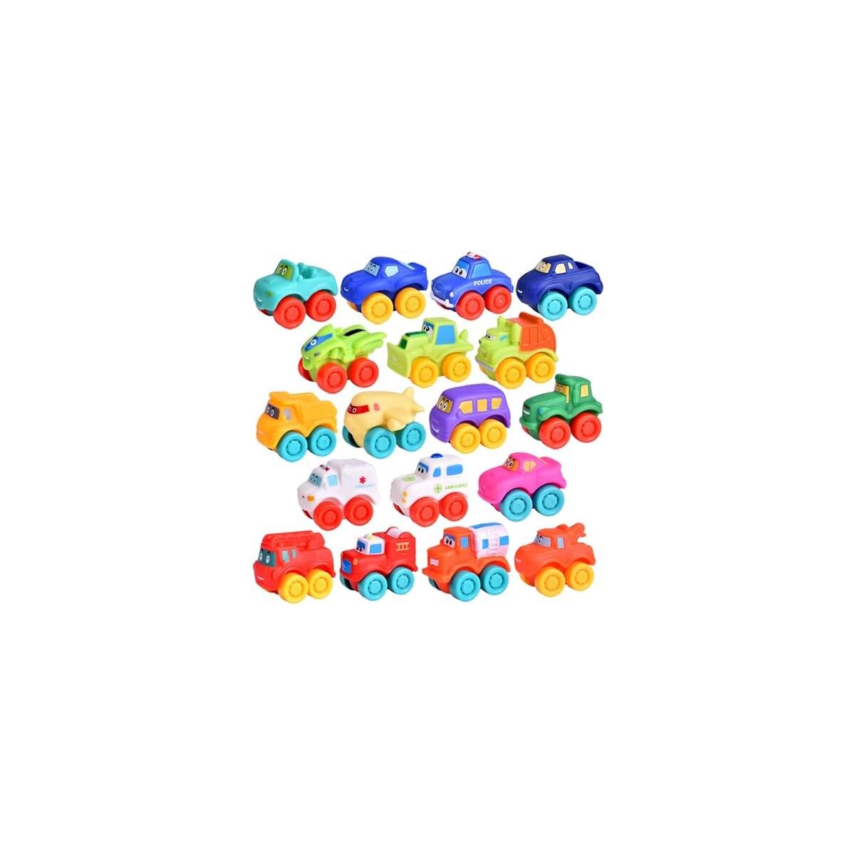 FUN LITTLE TOYS 18Pcs Prefilled Easter Eggs with Toy Cars, Easter Eggs Filled for Toddlers Kids Boys Hunt, Easter Party Favors, Easter Basket Stuffers, Easter Egg with Kids Toys