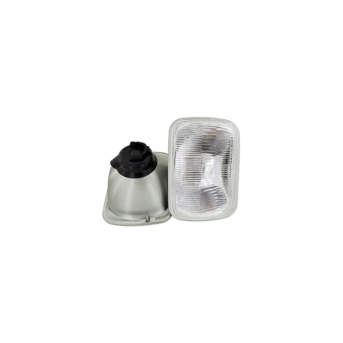 GS Power OEM style 7x6 inch Round Glass Lens Housing H4 HID for Cars, Truck and Van, LED Halogen High Low Beam Headlight Lamp Conversion Vehicle Light Assembly (Grey)