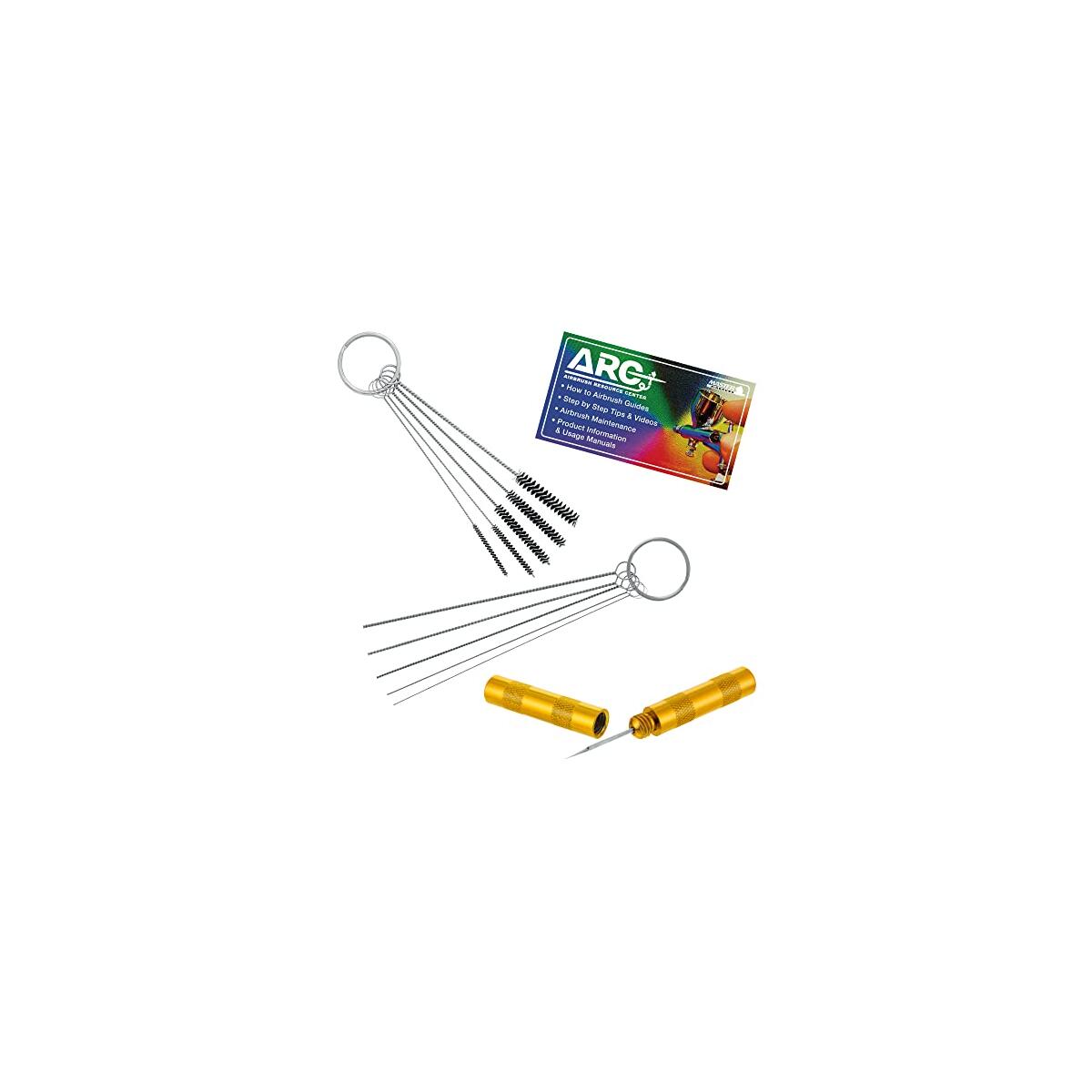 Master Airbrush 12 Piece Airbrush Cleaning Kit - 5 pc Cleaning Needles, 5 pc Cleaning Brushes, & 1 Wash Needle