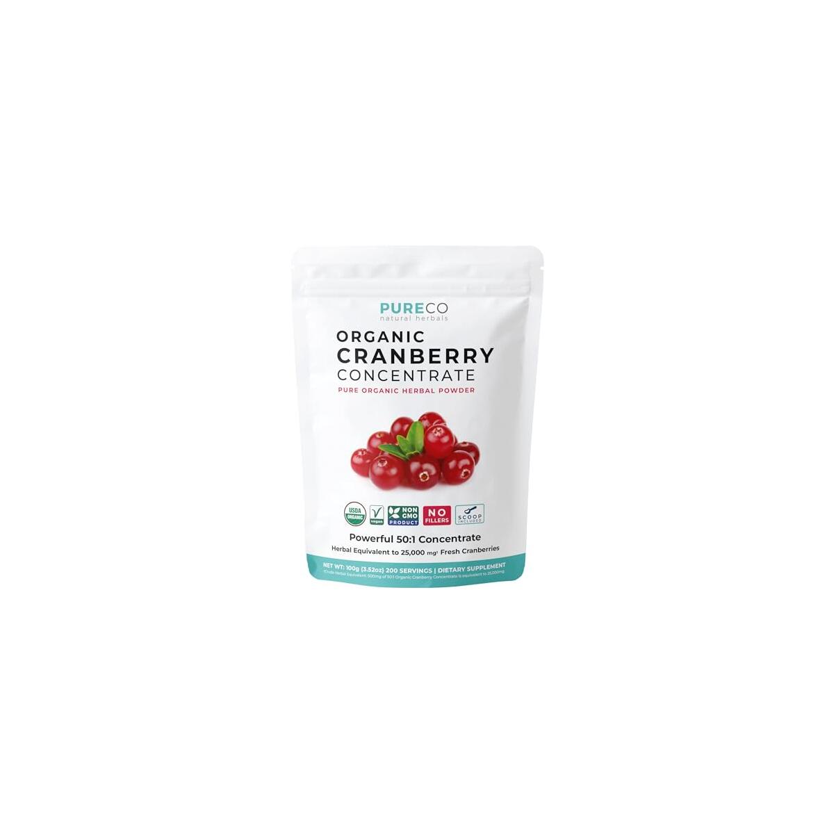 USDA Cranberry Powder Organic Certified - Organic Cranberry Juice Concentrate Support Urinary Tract Health for Women & Men - Pure Berry Concentrate Vegan Non-GMO & Filler Free (200 Servings)
