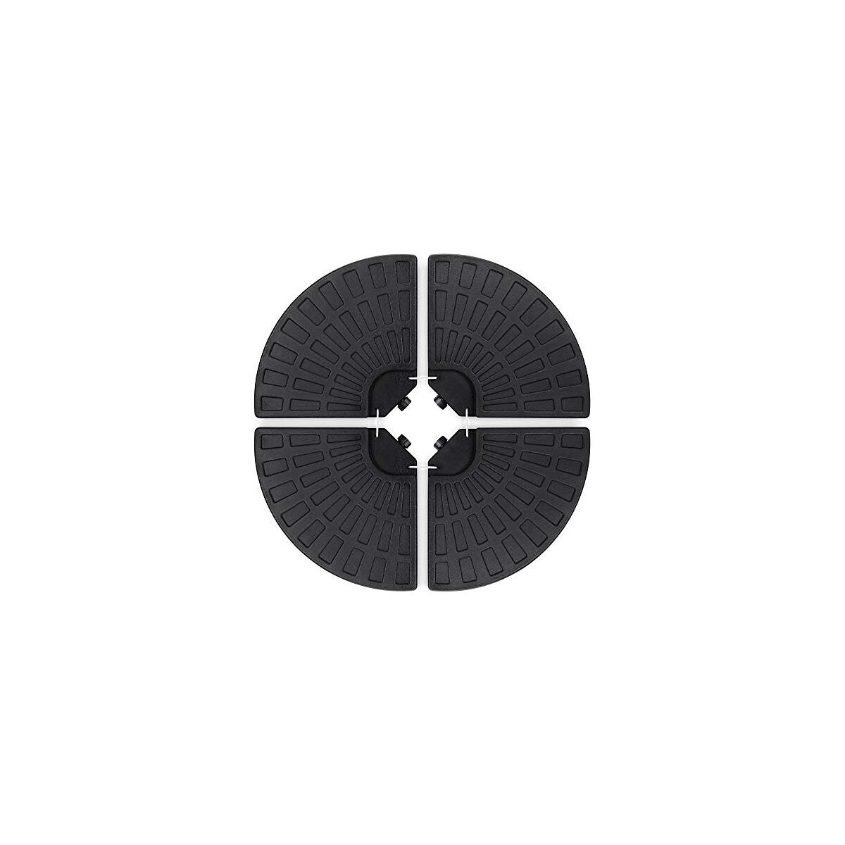 Best Choice Products 4-Piece 158lb Capacity Cantilever Offset Patio Umbrella Circular Base Stand w/Carry Handles, Easy-Fill Spouts, Base Connector Hooks, UV Stability - Black