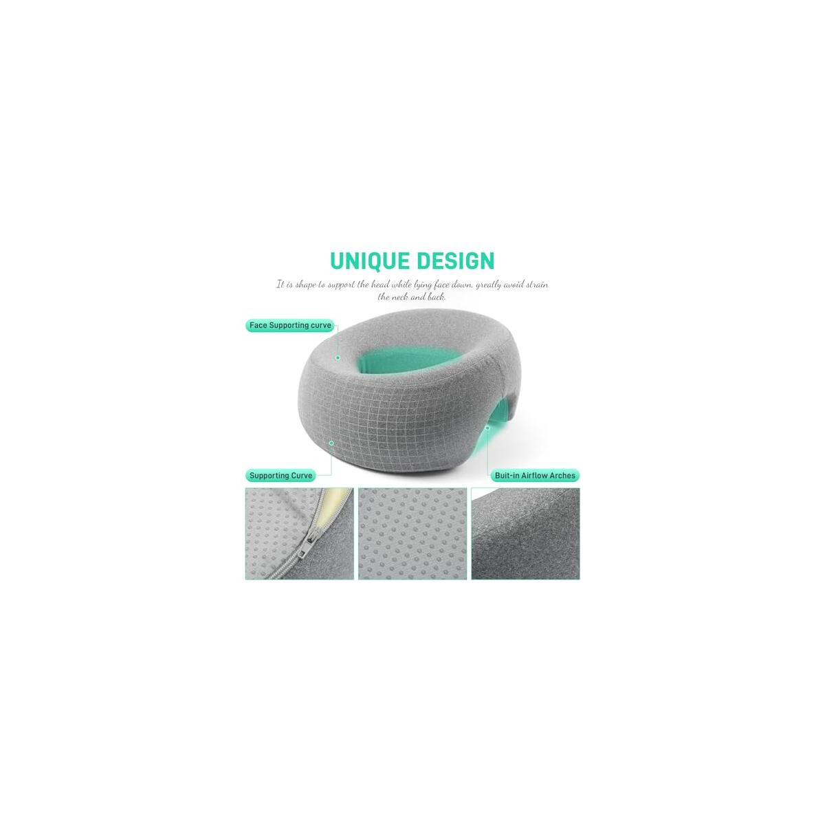 Face Down Pillow Massage Headrest For Bed Deal - RebateKey