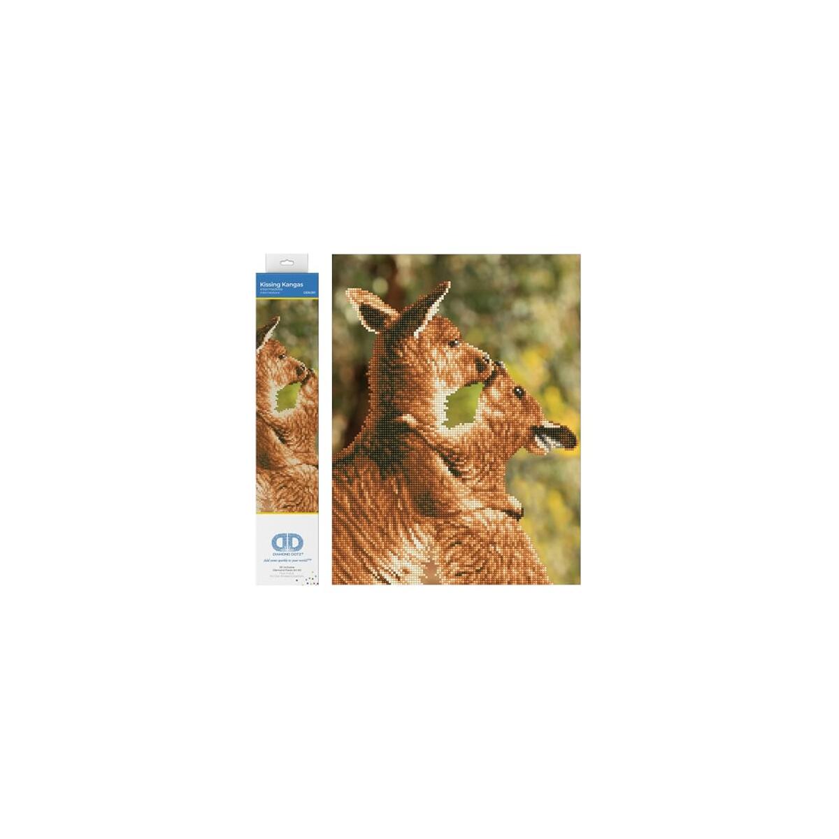 DIAMOND DOTZ Kissing Kangas Animal Diamond Painting Kits for Adults - Diamond Art Kits a Relaxing Creative Craft Kit with Dotz Gems 16.1"x12.2"