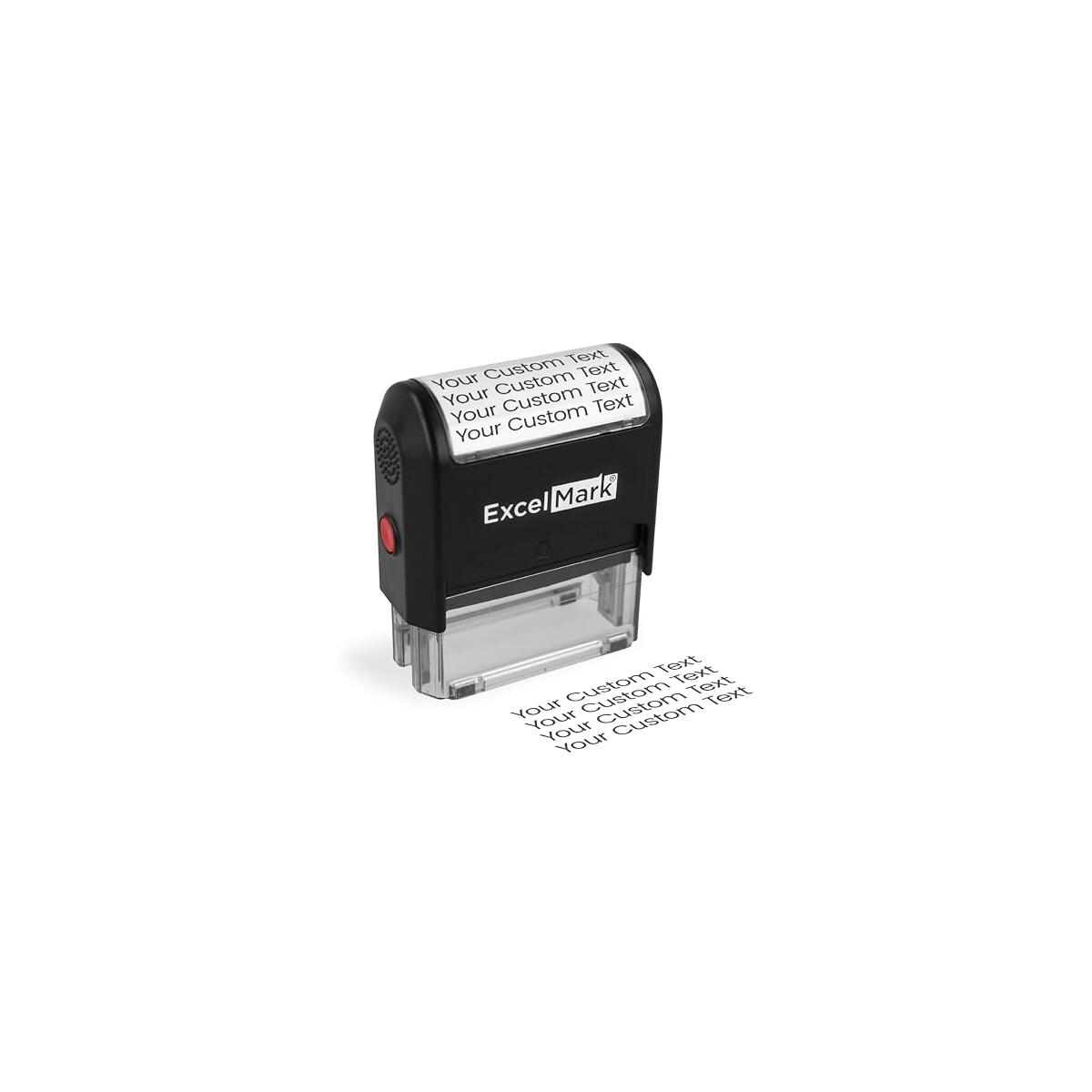 ExcelMark Large Return Address Stamp - Up to 5 Lines - Custom Self Inking Rubber Stamp - Customize Online with Many Font Choices - Large Size