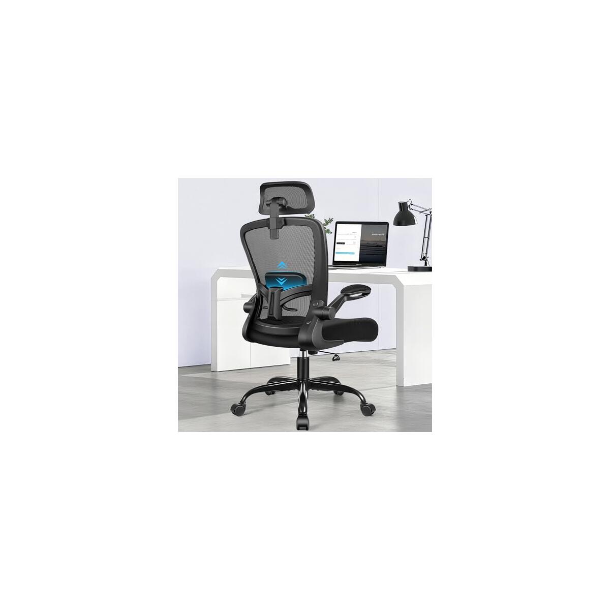 Office Chair, Ergonomic Desk Chair with Adjustable Lumbar Support, Computer Chair with Adjustable Height&Armrest, High Back Home Office Chair Swivel Chair Gaming Chair (Classic Black)