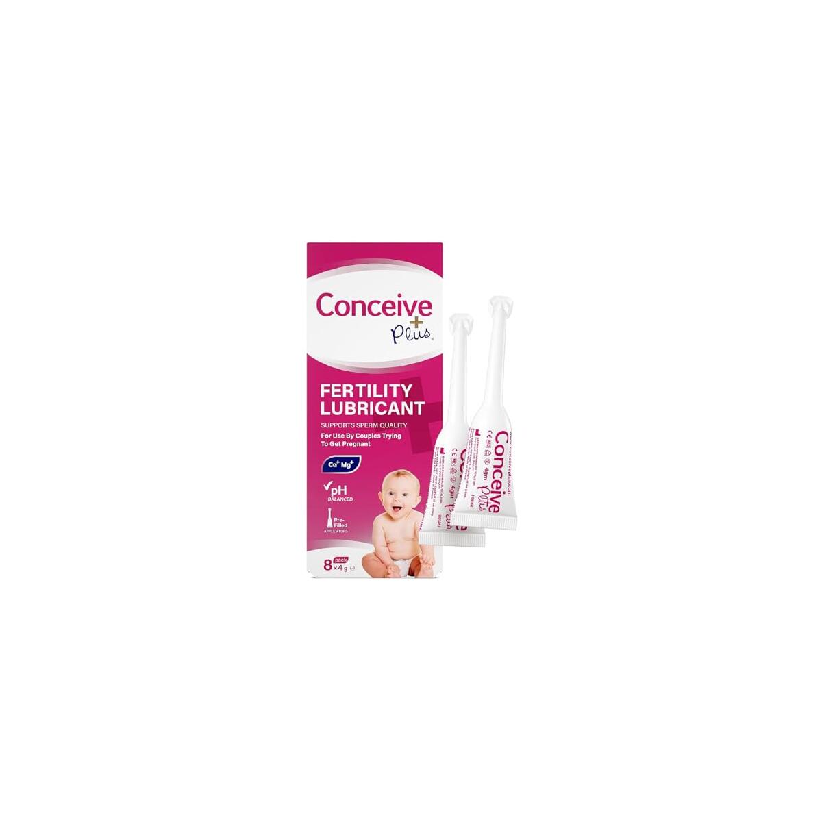 CONCEIVE PLUS Fertility Lubricant for Couples Trying to Conceive Naturally | Water-Based Lube and Lube Support for Intimacy | Water Based Lubrification for Women pH Balance | 8 Pre-Filled Applicators