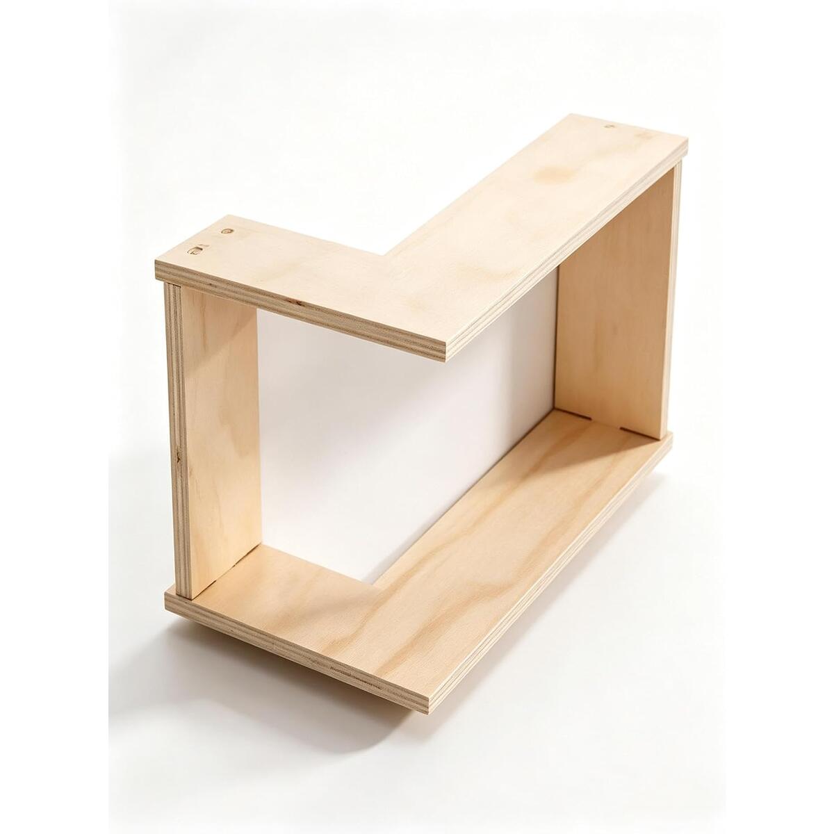 Floating Solid Pine Wood Corner Wall Shelf