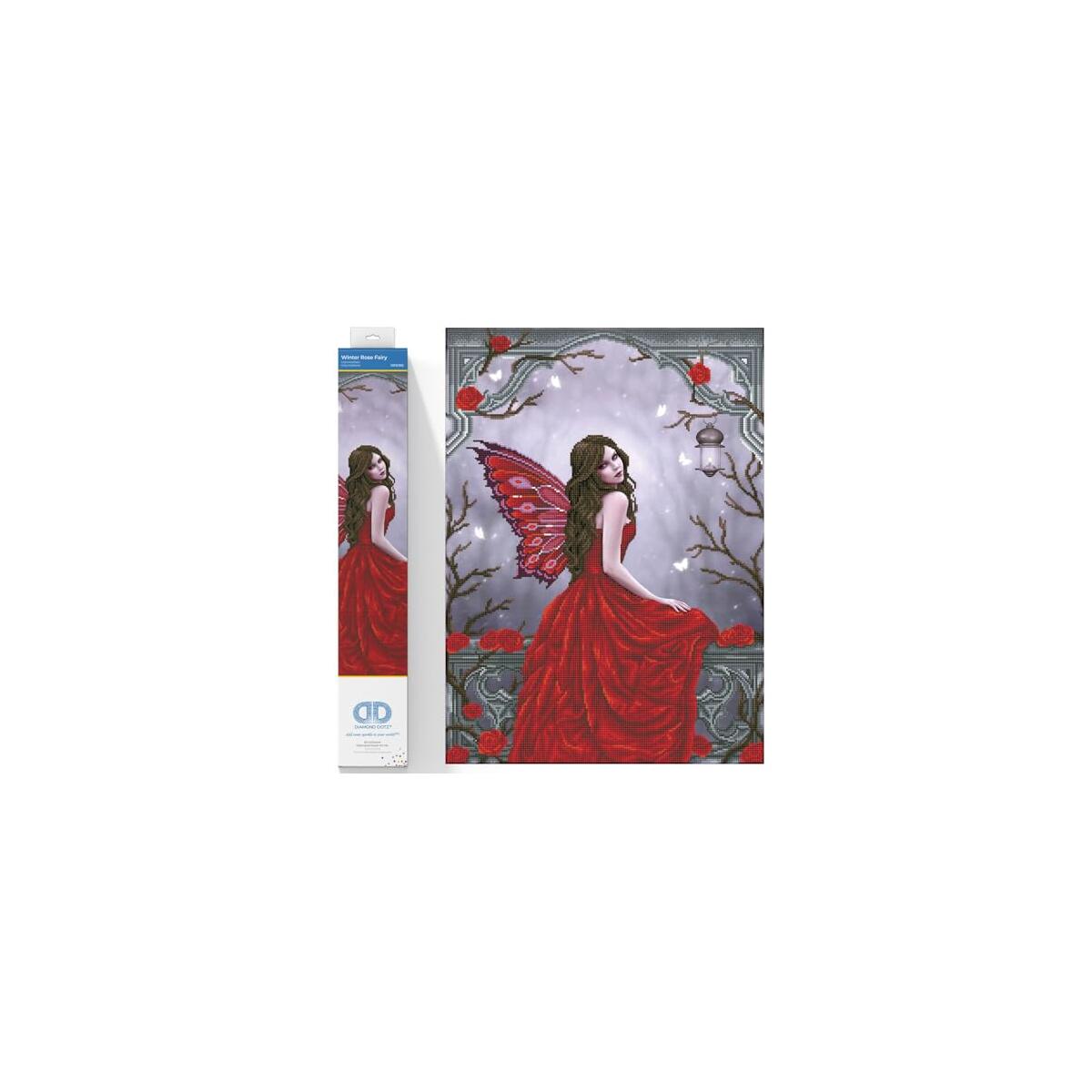 DIAMOND DOTZ Winter Rose Fairy Art Kit, Diamond Painting for Adults, 20.5''x26.8''