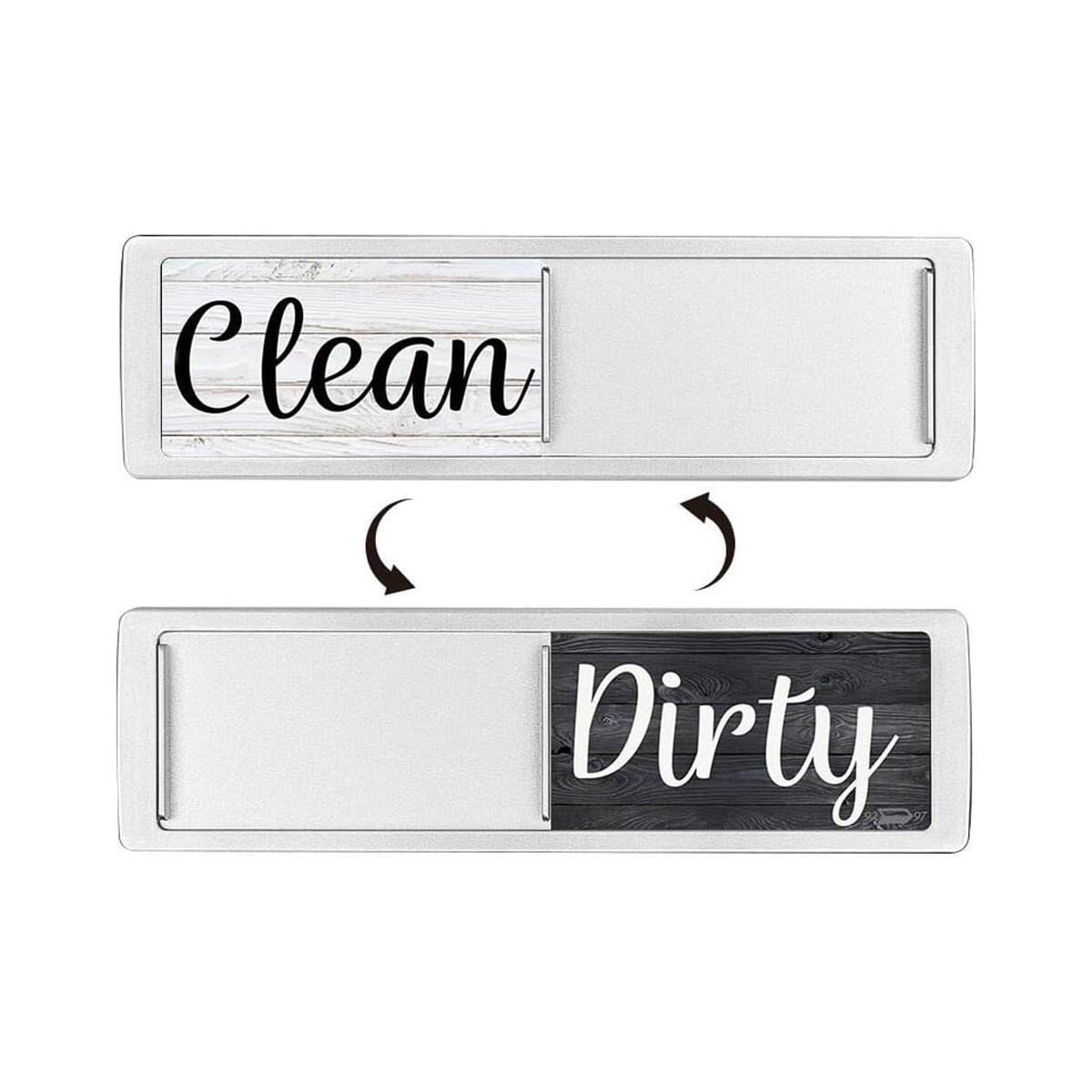 Wooden Clean Dirty Dishwasher Magnet Sign, 12.7 x 5.08 cm