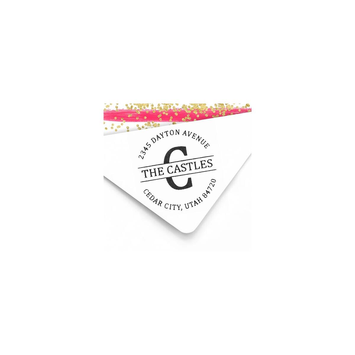 ExcelMark Custom Address Stamp, Self-Inking Monogram Address Stamp, Personalized