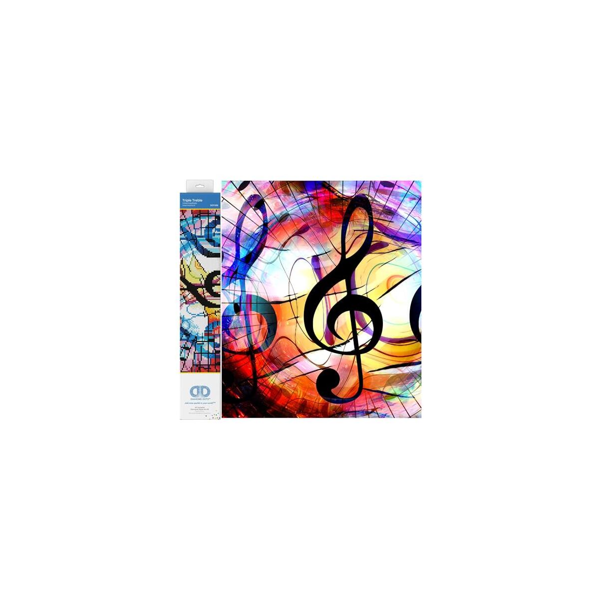 DIAMOND DOTZ Triple Treble Music Diamond Painting Kits for Adults - Diamond Art Kits a Relaxing Creative Craft Kit with Dotz Gems 10.6