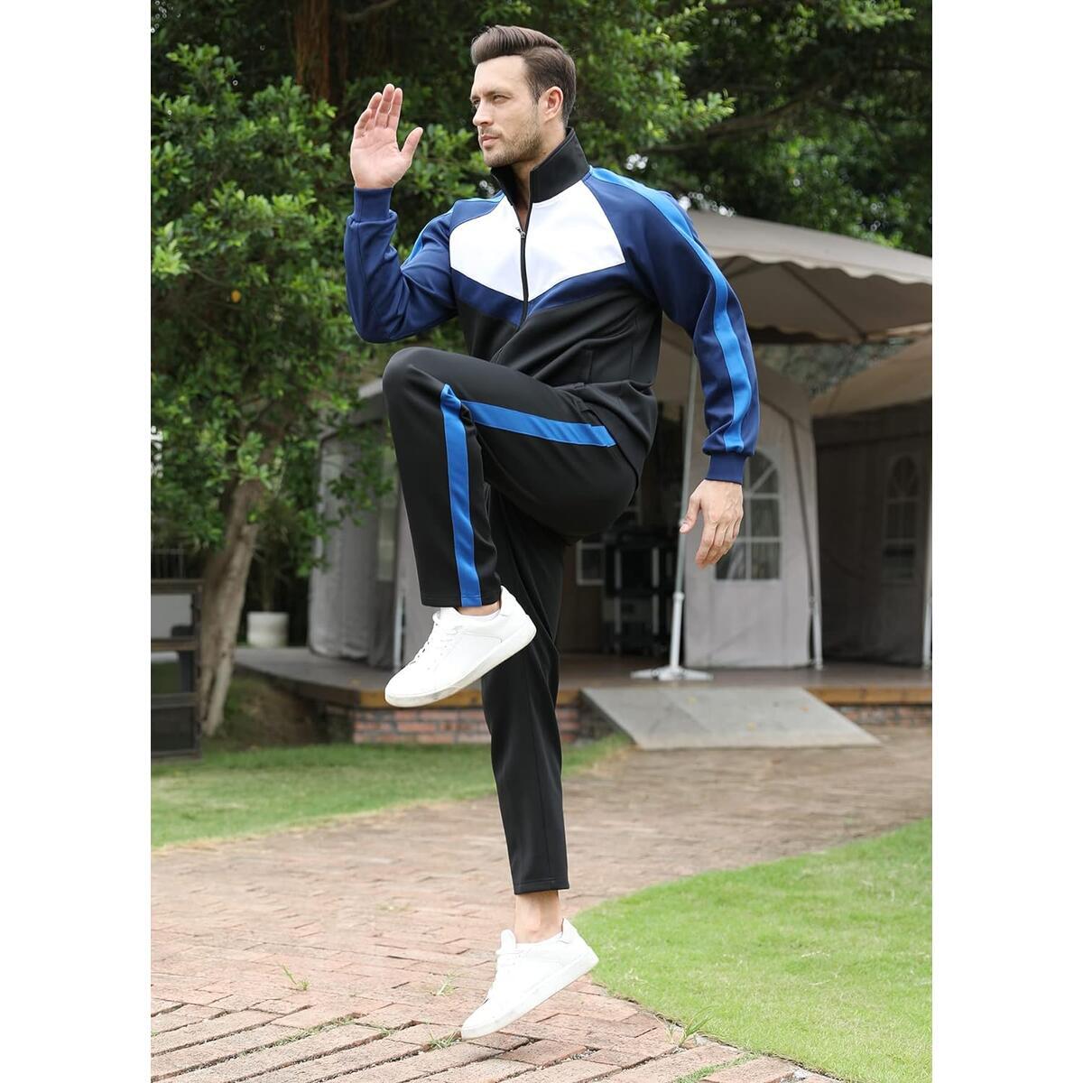 Mens Tracksuits Set 2 Piece Athletic Full Zip Coupon - RebateKey