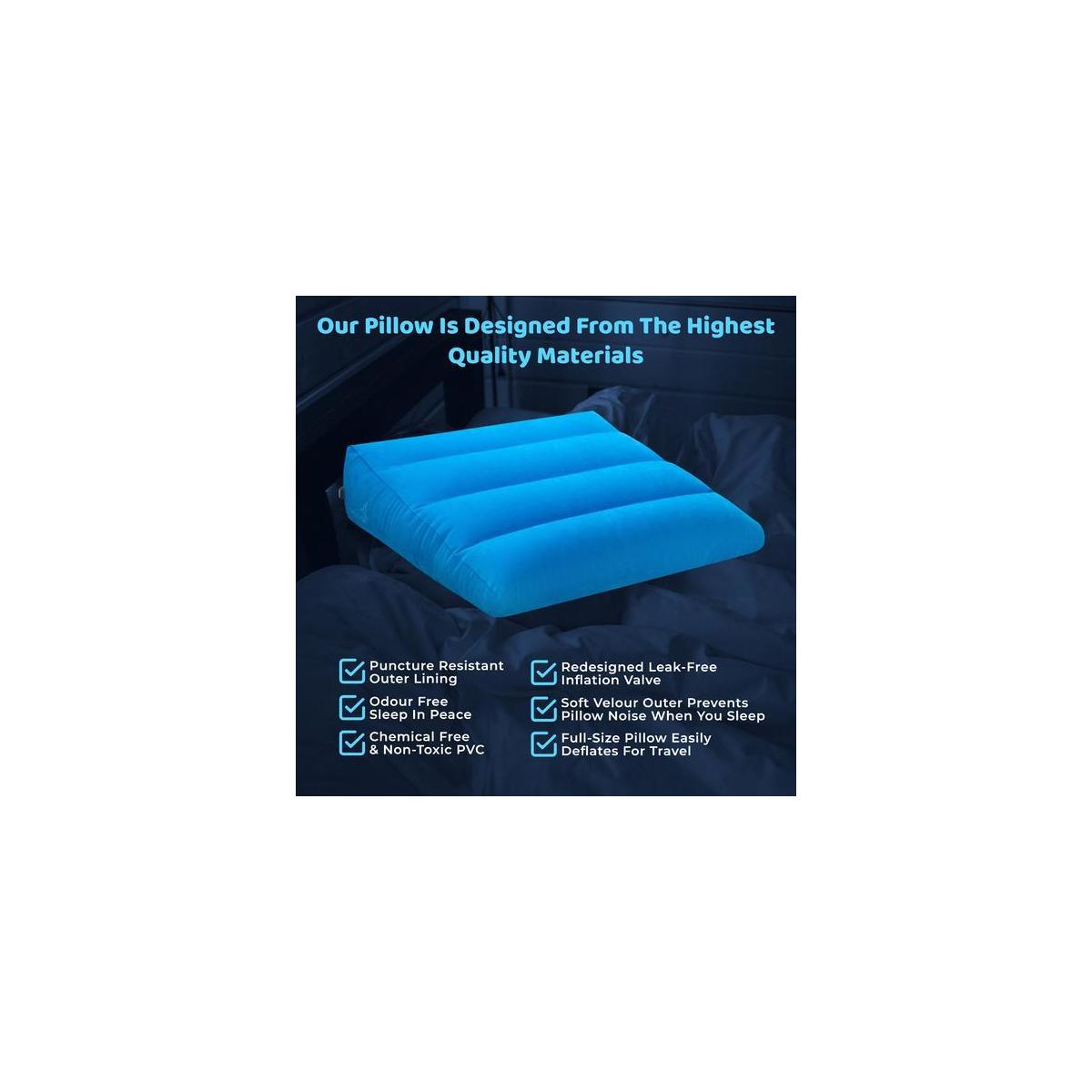 Circa Air Inflatable Wedge Pillow For Travel. Bed Wedge Easily Inflates