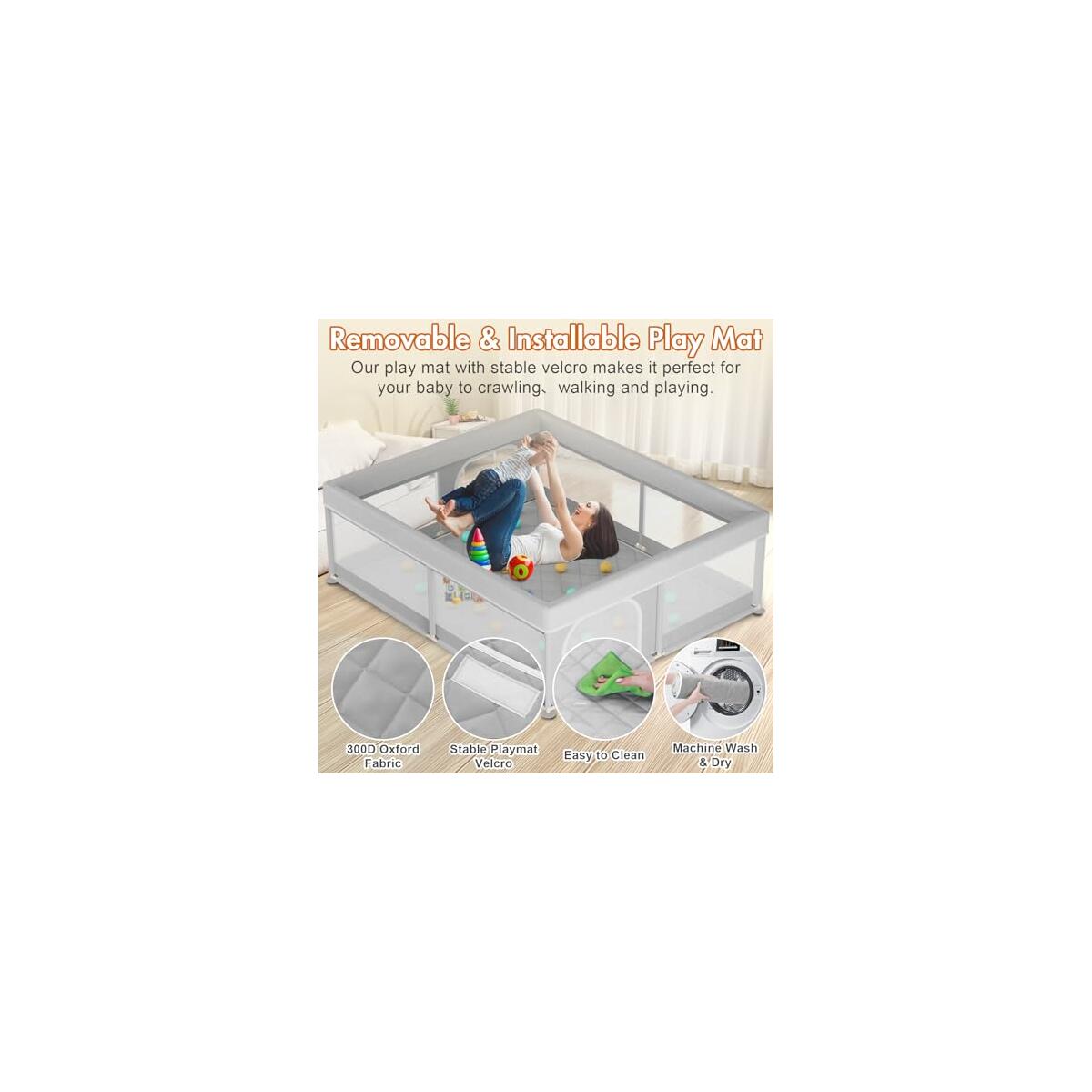 Playpen With Mat 71x59inch Cash Back - RebateKey