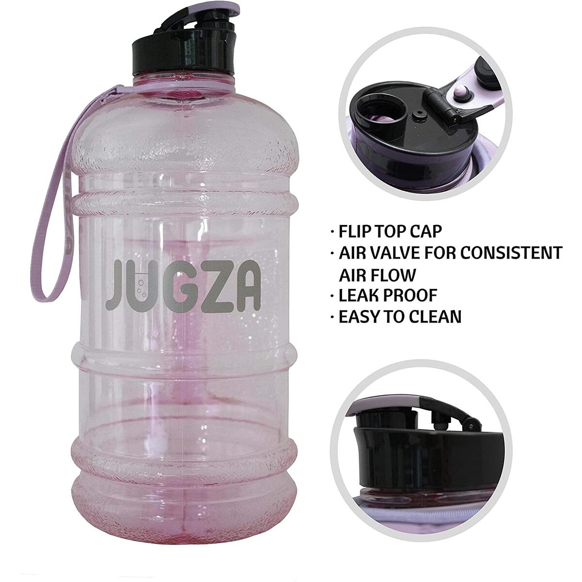 Shoulder Strap Leak Proof Lid Insulated Sleeve Pockets Cell Phone Holder 64OZ Large Water Jug JUGZA Half Gallon Water Bottle with Sleeve Eco-Friendly BPA Free Plastic Key Ring Shoulder Strap Leak Proof Lid Insulated Sleeve Pockets Cell Phone Holder 64OZ Large Water Jug JUGZA Half Gallon Water Bottle with Sleeve Eco-Friendly BPA Free Plastic Key Ring