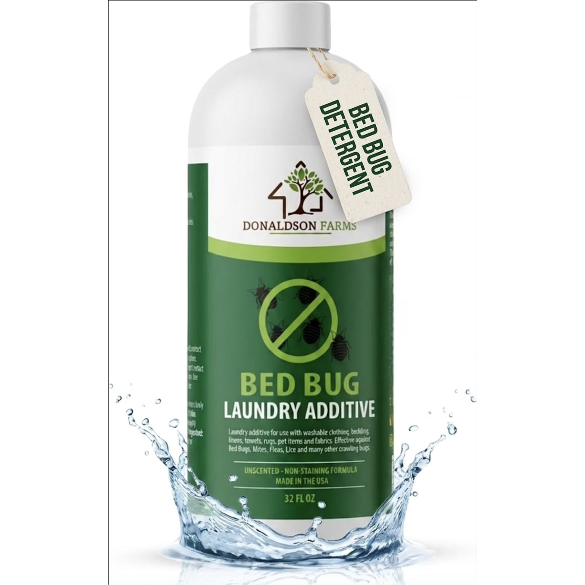 Bed Bug Laundry Additive, Unscented Pest Solution, 32oz