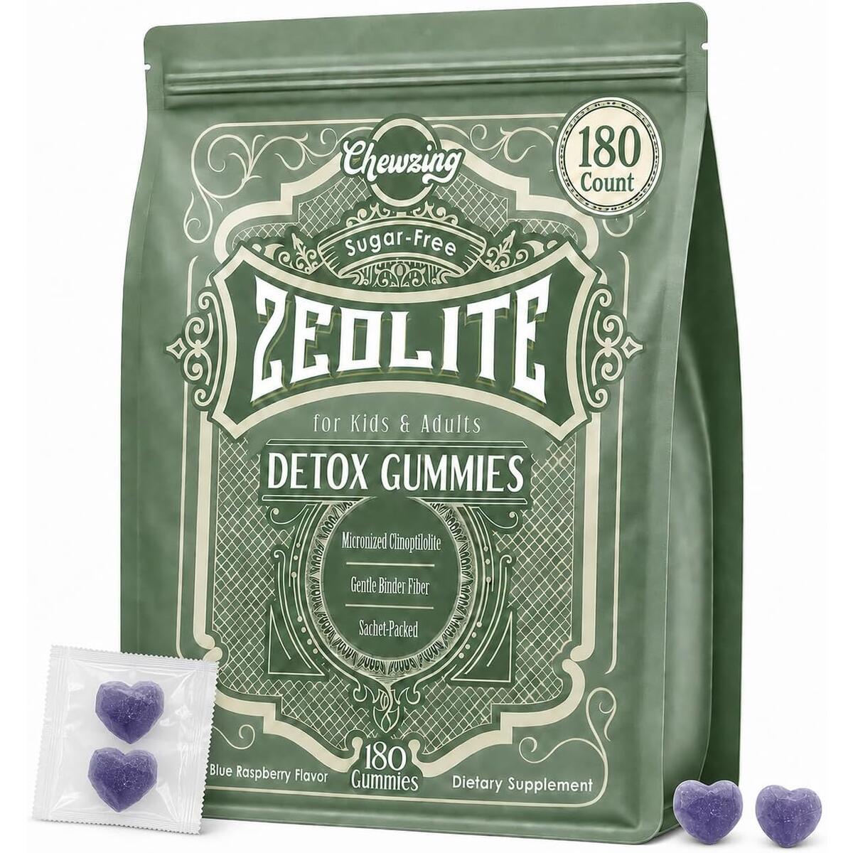 Zeolite Detox Binder Gummies &ndash; Liver & Gut Support for Kids & Adults 180