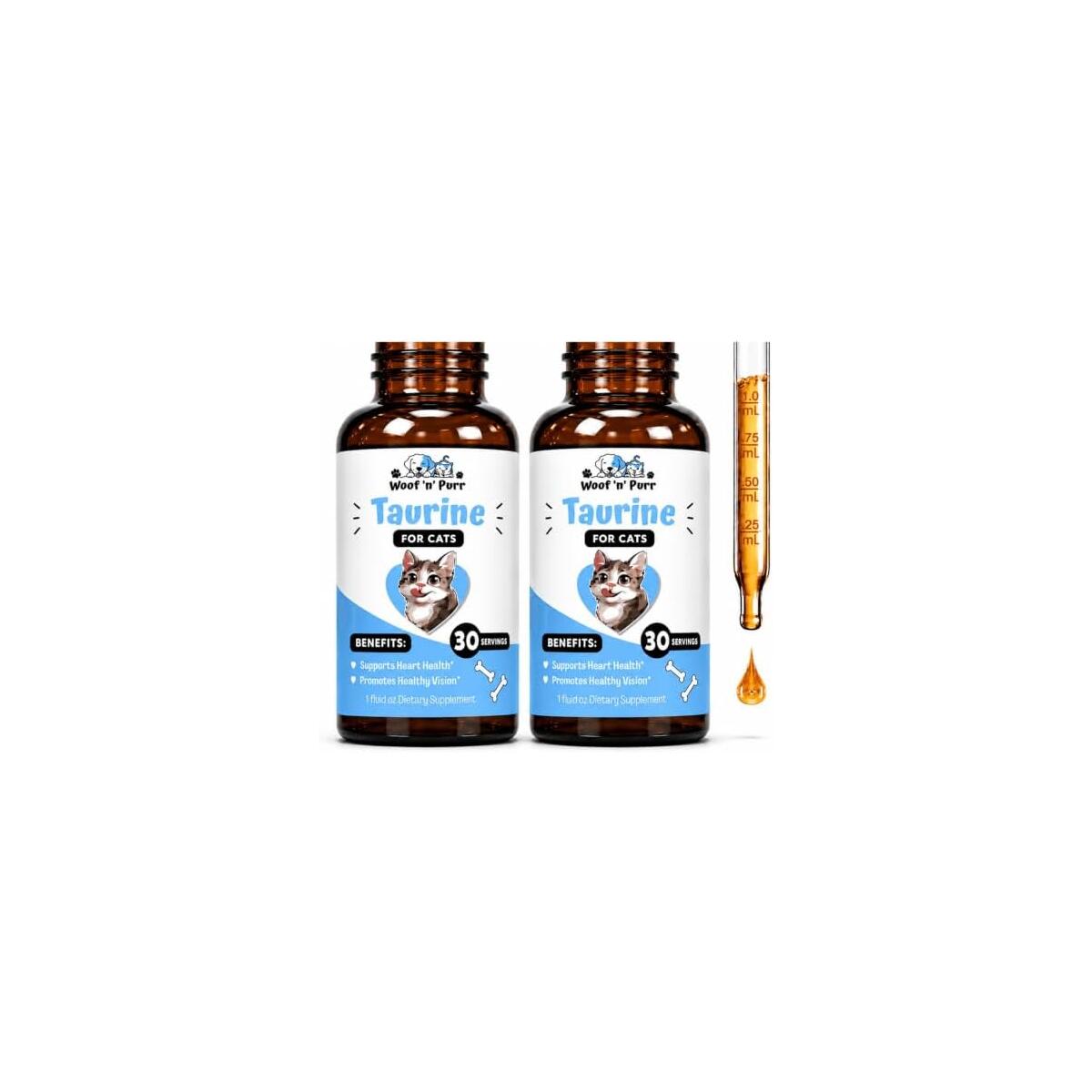 Taurine for Cats - Taurine Supplement for Cats - Supports Healthy Vision, Heart, Immune System, & Much More - Cat Heart Supplement - 1 fl oz - Roast Chicken Flavor - 2 Pack
