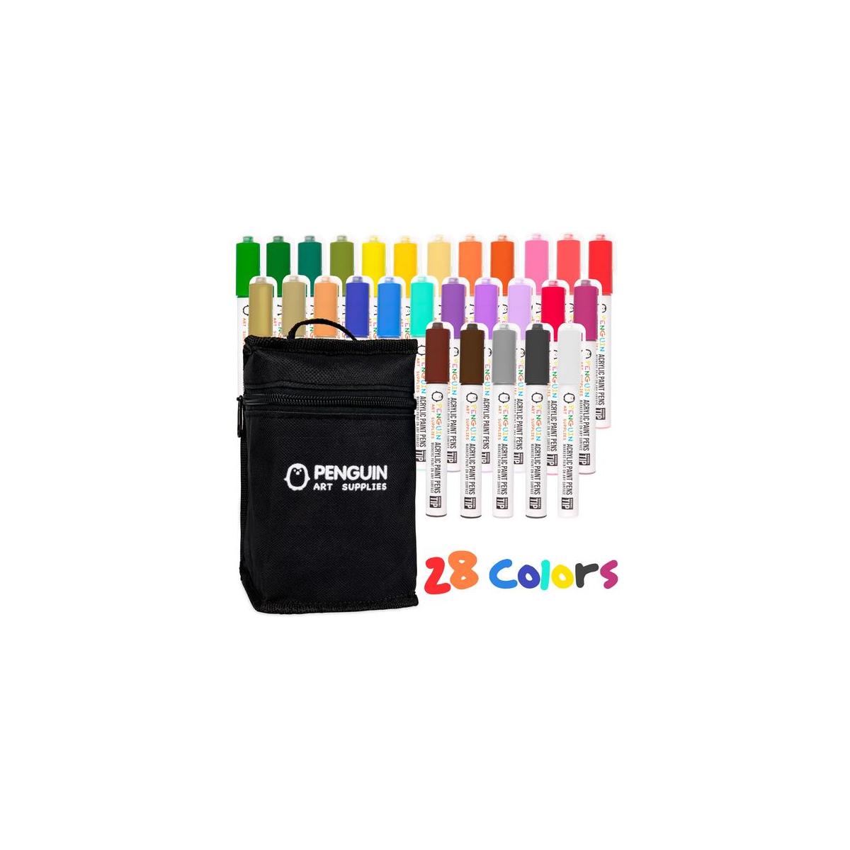 4 Pastel Colors Wood Fine Tip 1mm and Canvas DIY Craft-Making Supplies Glass Set of 15 Acrylic Paint Markers: 11 Assorted Colors Ceramic Stone Paint pens for Rock Painting