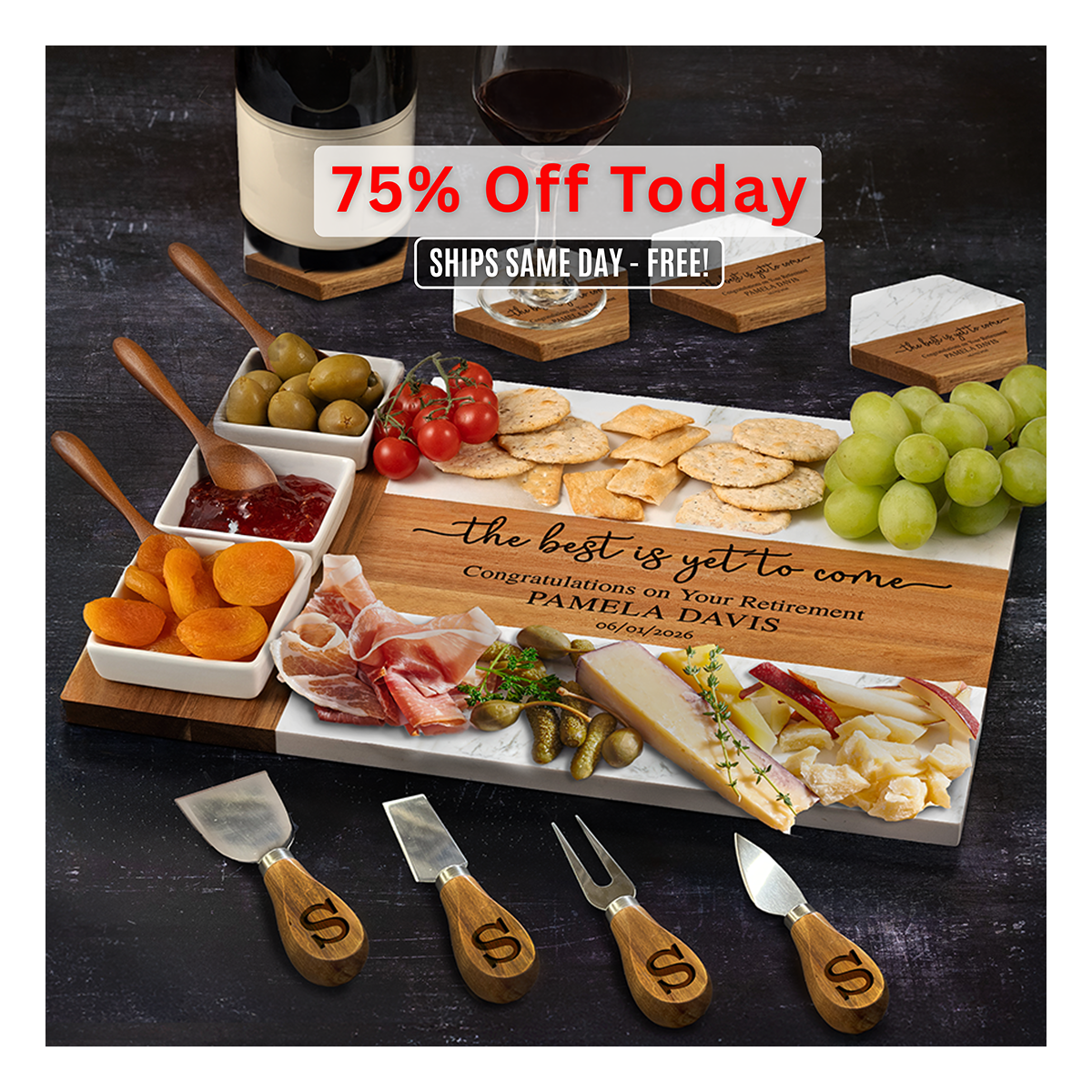Retirement Gift, Personalized Charcuterie Board, Corporate Appreciation Custom Cutting Board, Coworker Farewell Party, Boss Thank You Gift - cheese board