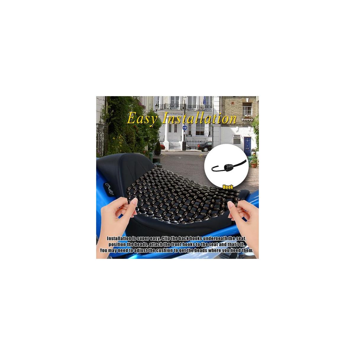 VaygWay Motorcycle Seat Cover Black Wooden Beaded Seat Cushion Massaging Car Chair Cover Tractor