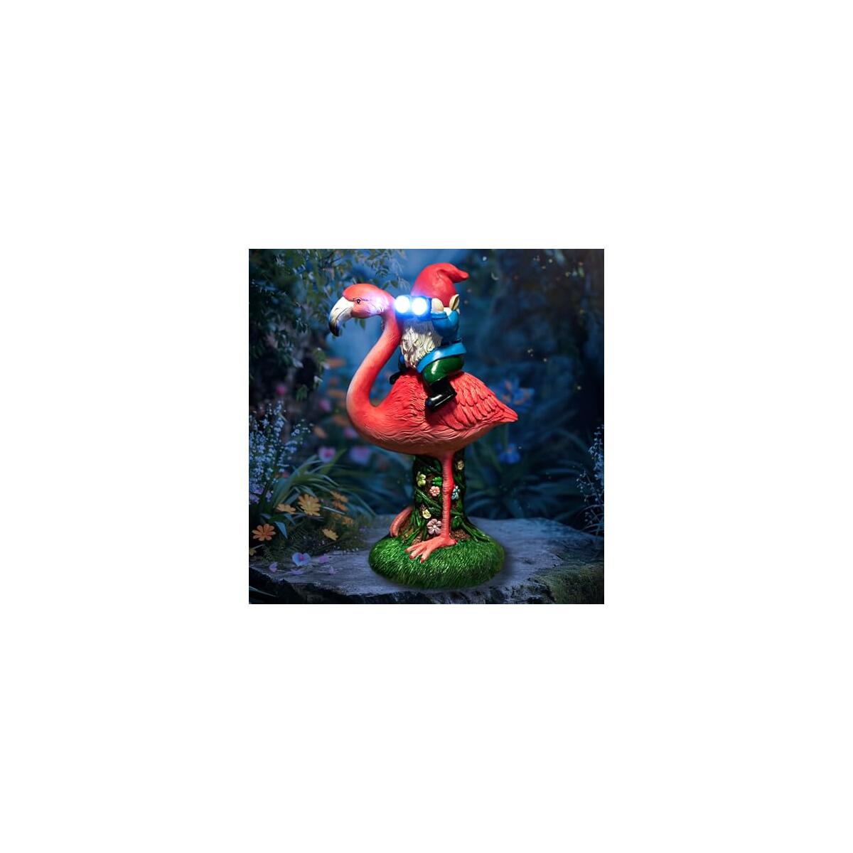 Solar Flamingo Gnome Garden Decor Statue 1 Cashback Rebates - RebateKey