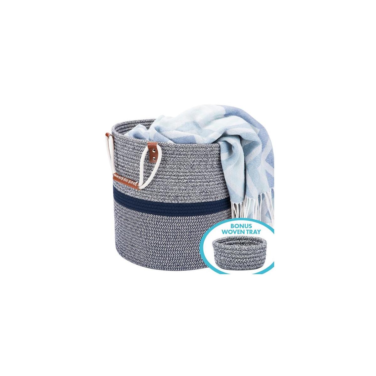 Large Blanket Basket Cotton Rope Blankets Living Room Size ...