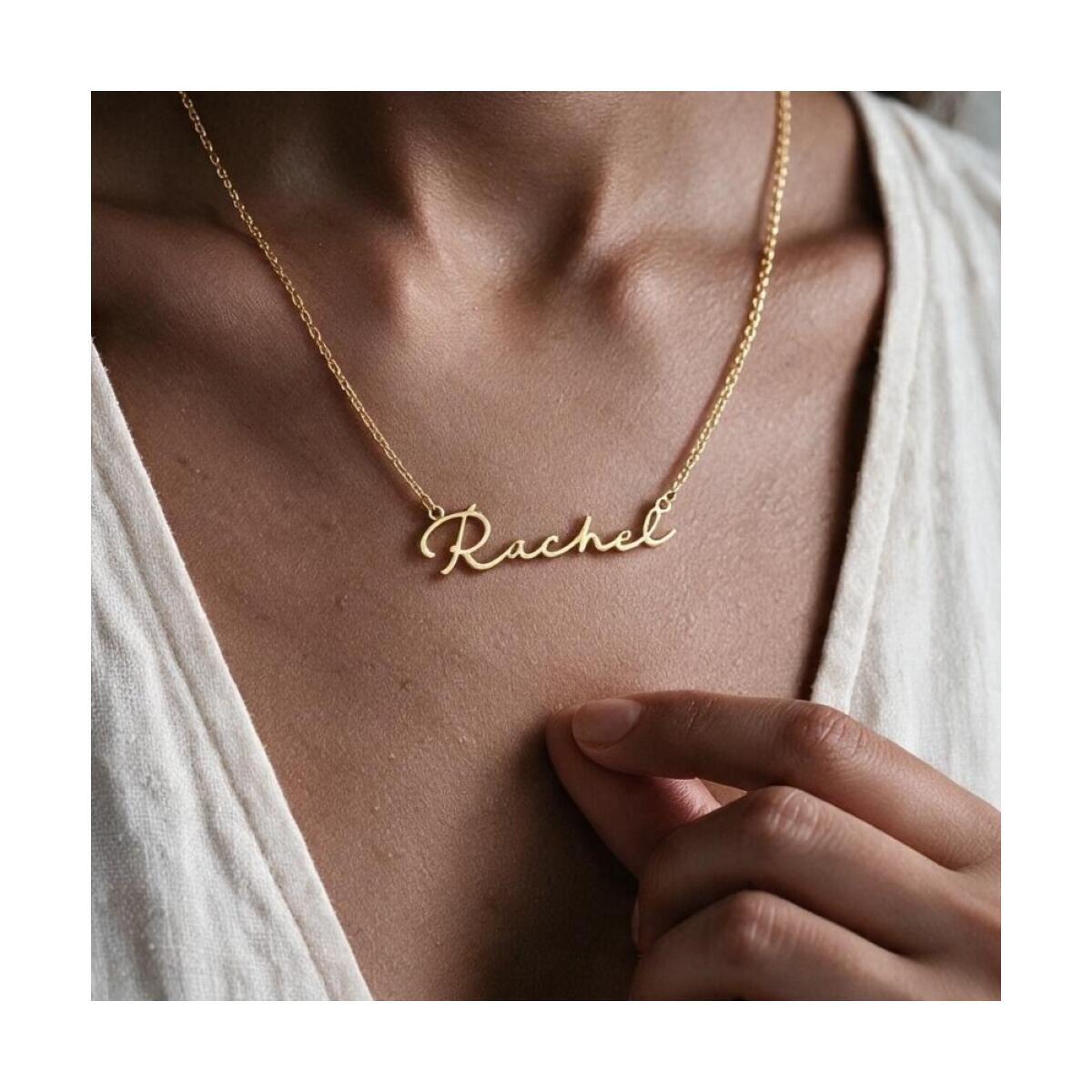 Custom Gold Script Name Necklace, Personalized Cursive Jewelry, Minimalist Gift for Her