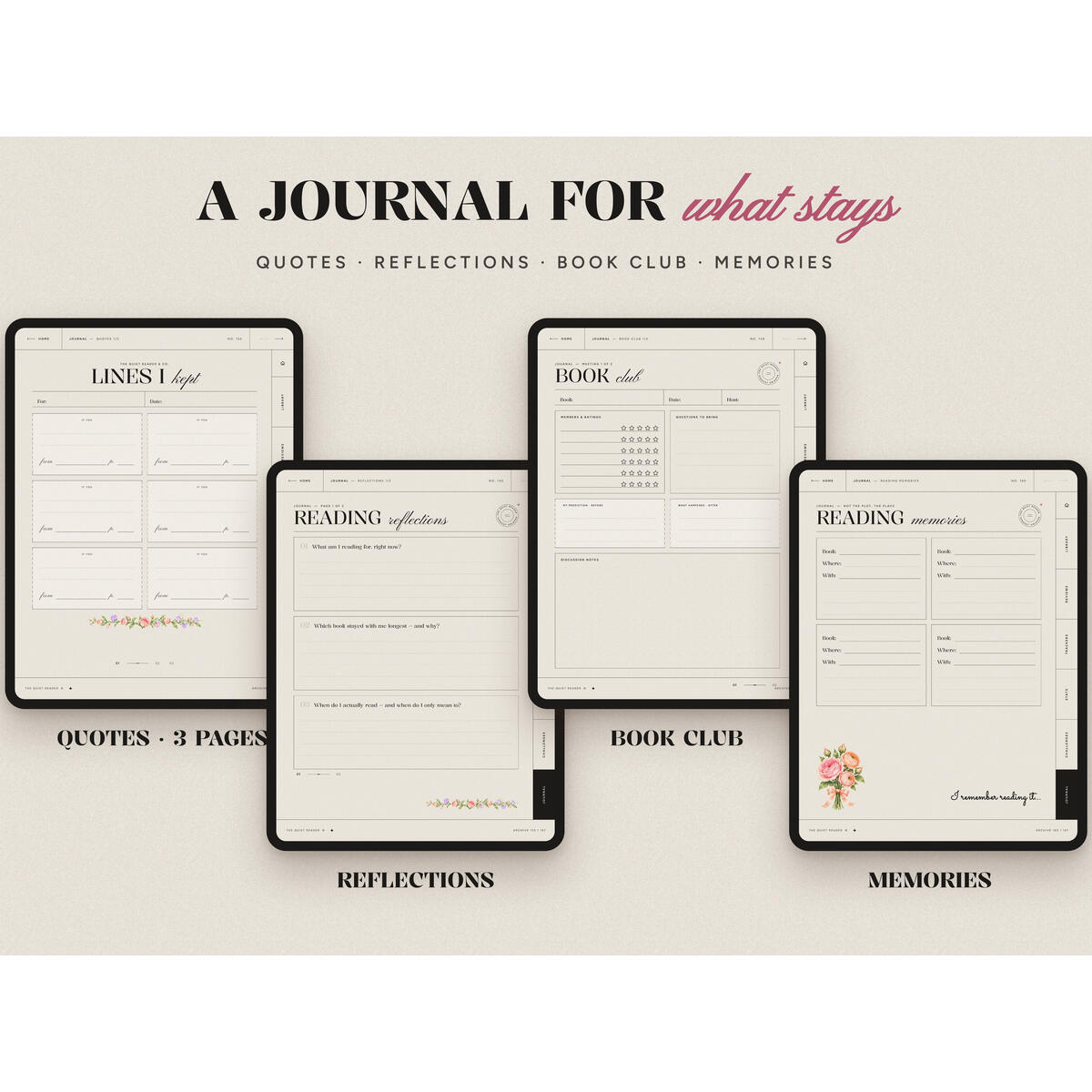Digital Reading Journal Goodnotes Dark Mode Book Rebates - RebateKey